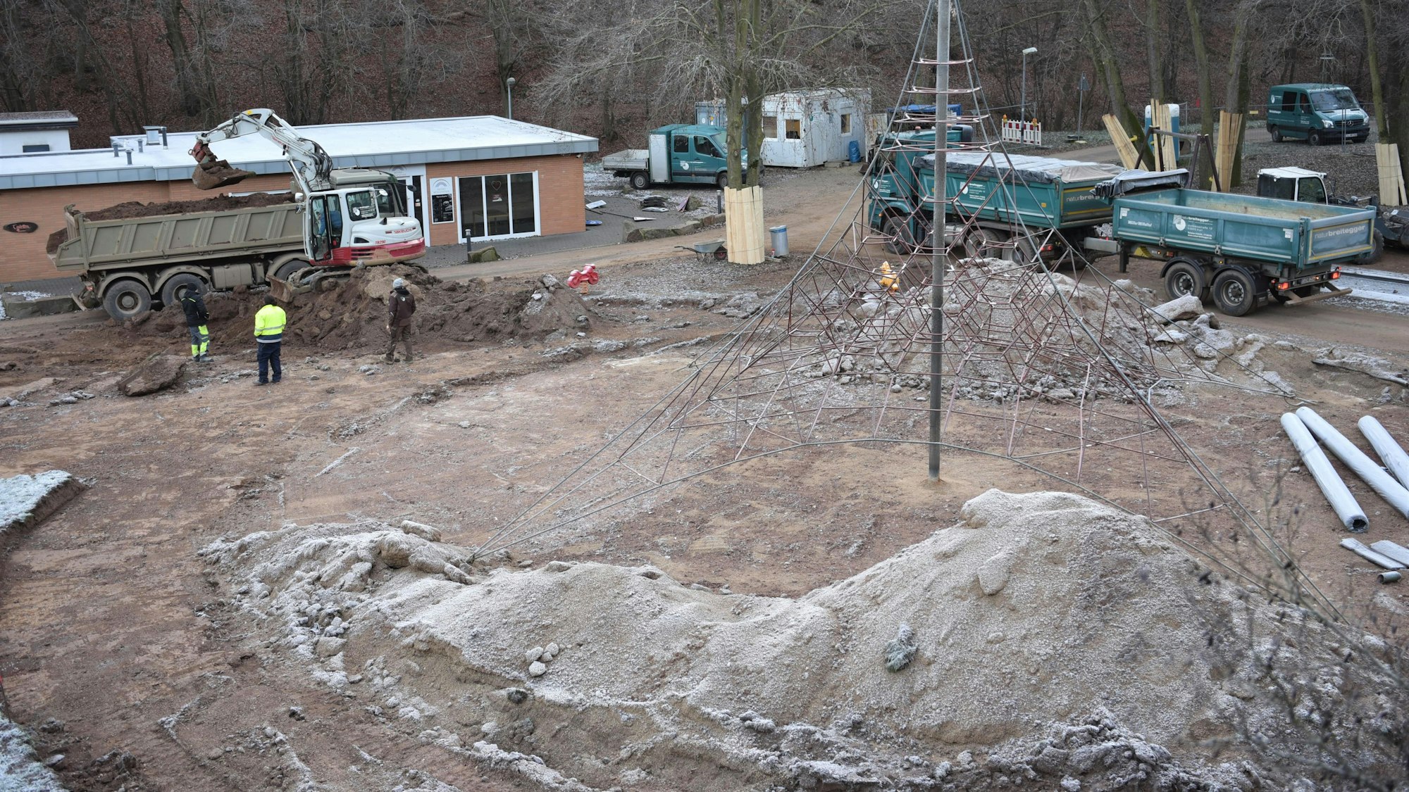 Bodenaustausch im Mühlenpark als Blei-Schutzmaßnahmeim Dezember 2022.
