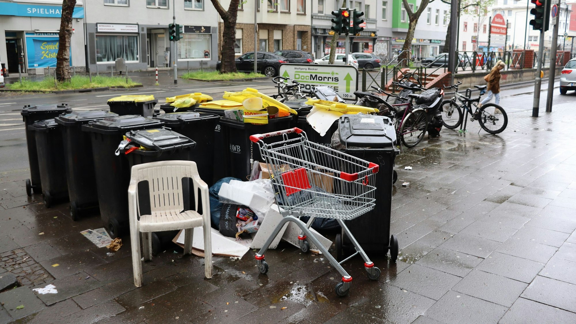 Die Mülltonnen und der wild abgelegte Unrat stören die Anwohner bereits seit etwa einem Jahr. Foto: Uwe Schäfer