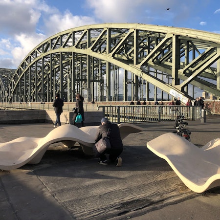 Die Hohenzollernbrücke war eine halbe Stunde lang gesperrt.
