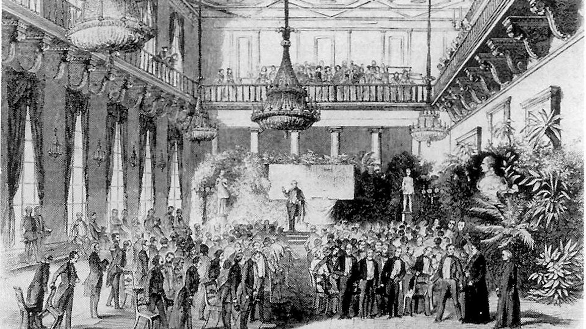 Eine Zeichnung des Augustinerpalais.