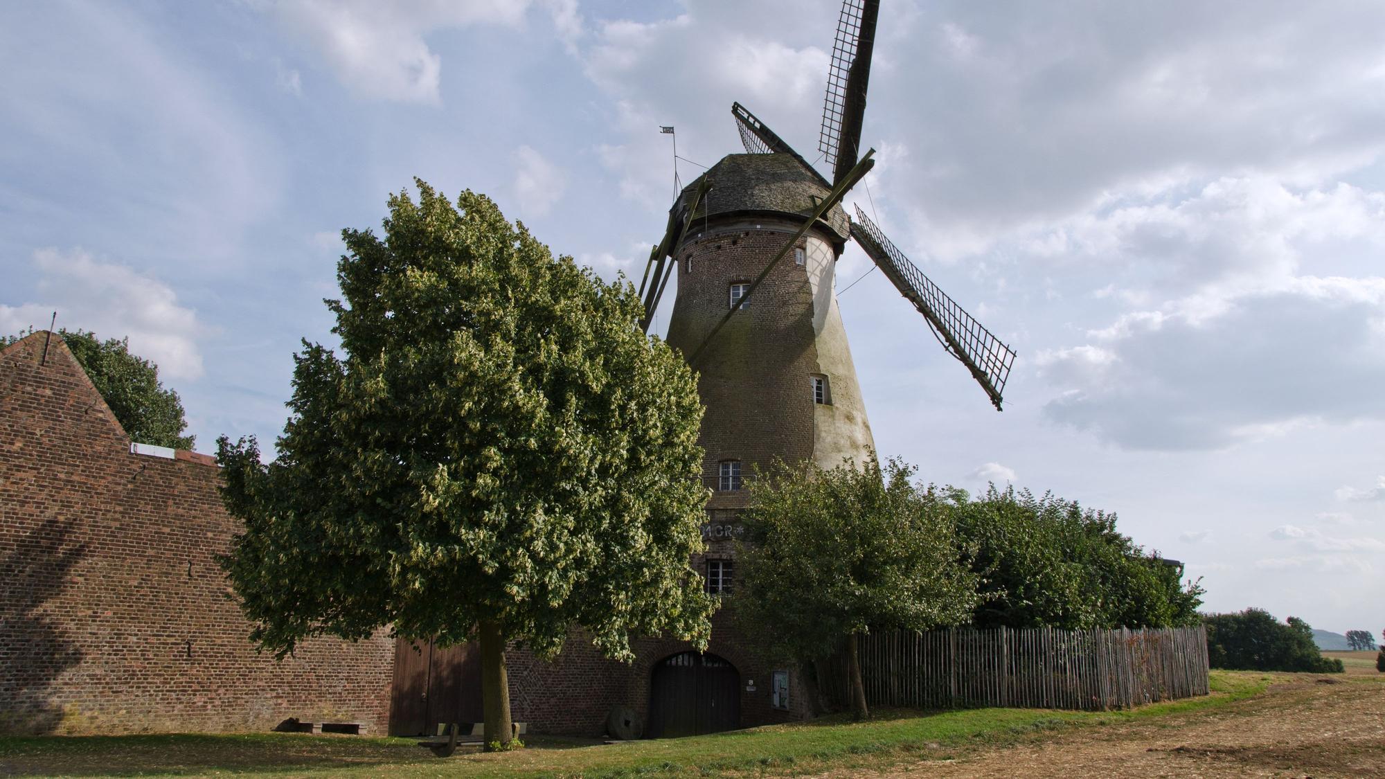 In Grottenherten, hier das Wahrzeichen des Ortes, die Windmühle, werden bald Straßen gesperrt.