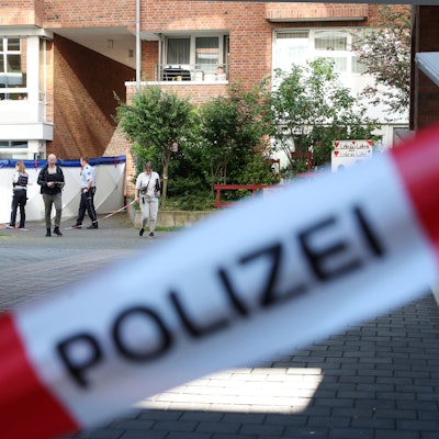 Mai 2023: In diesem Innenhof am Böcking-Park in Mülheim wurden der Rocker Eren Y. erschossen.