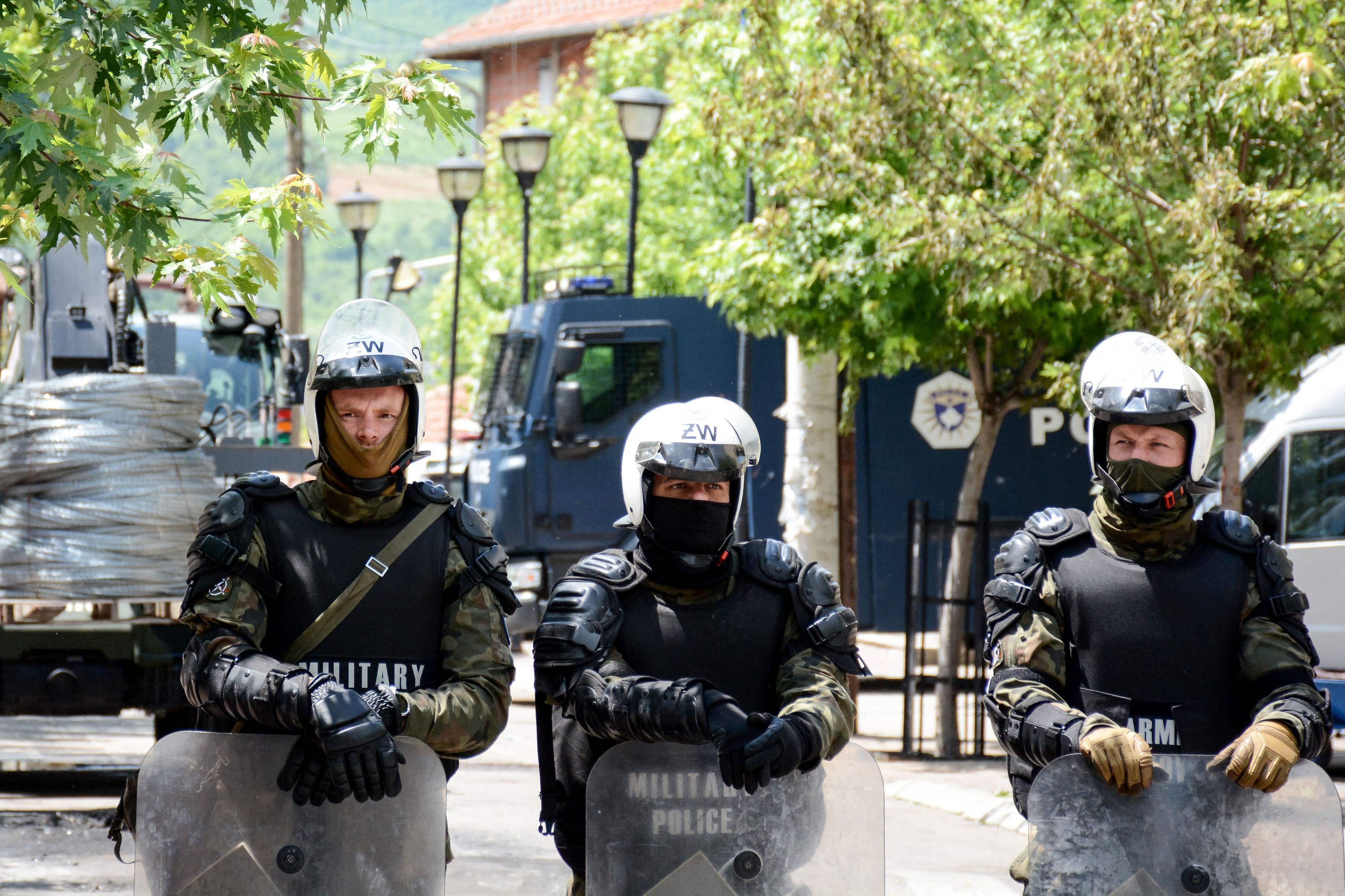 Soldaten der internationalen Schutztruppe der Nato im Kosovo.