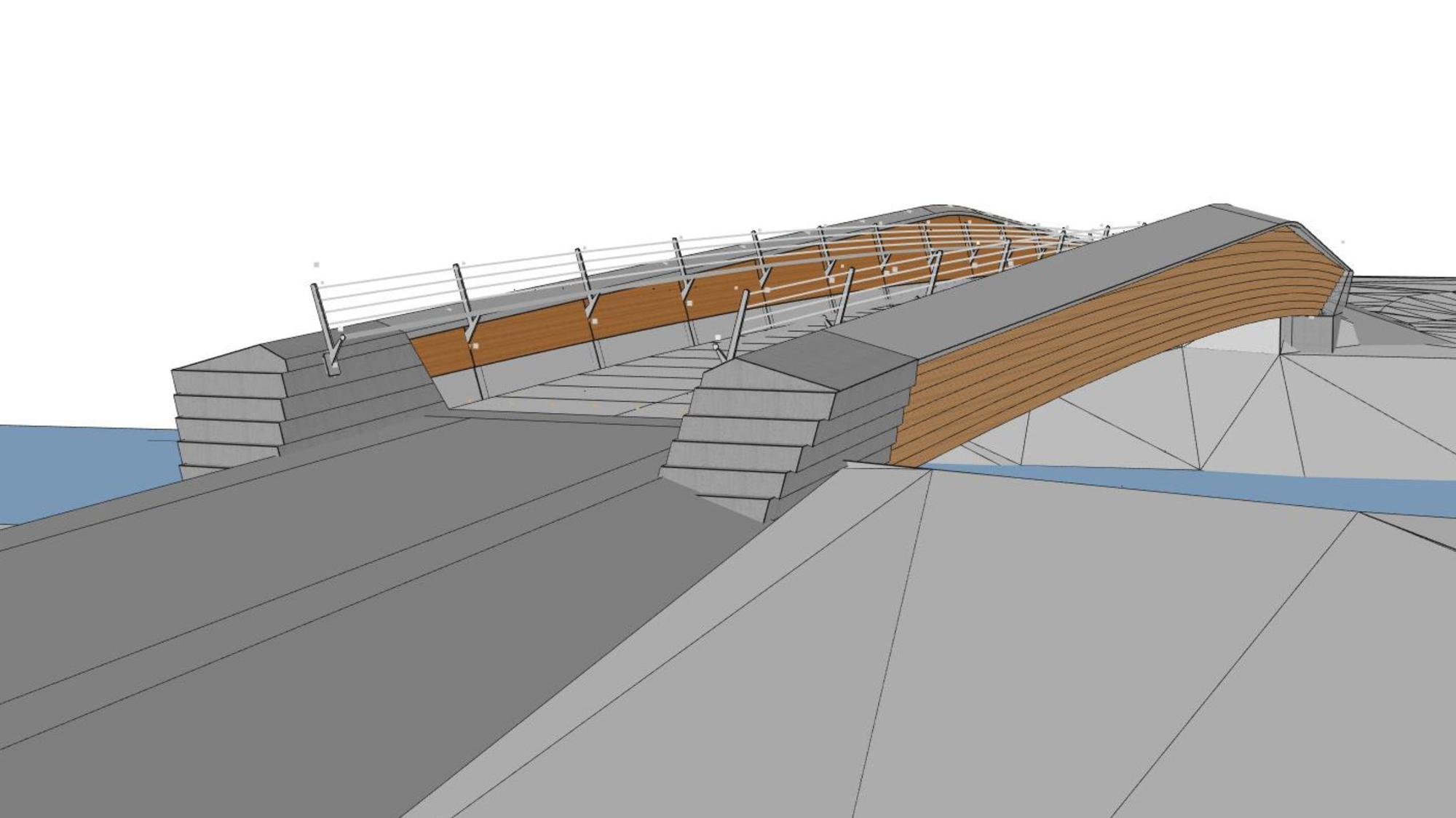 Visualisierung einer geplanten Brücke in Lohmar.