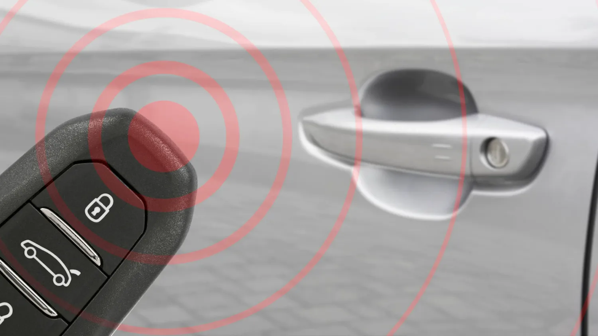 Das Foto zeigt eine schlüssellose Fernbedienung zum Öffnen und Schließen von Autotüren. Möglicherweise hat der Autodieb in Kerpen das Signal geortet und so den BMW geöffnet.