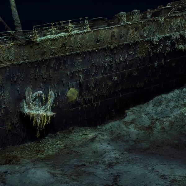 Diese von Atlantic/Magellan veröffentlichte Aufnahme eines digitalen Scans, der mithilfe von Tiefseekartierungen erstellt wurde, zeigt den Bug der Titanic in knapp 4000 Metern Tiefe auf dem Grund des Atlantiks.
