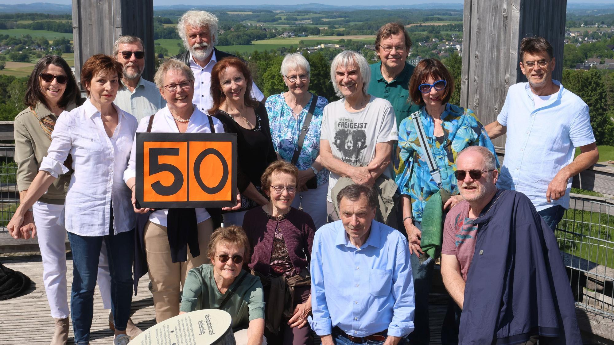Abitreffen auf dem Turm des Erlebnisparks Panarbora.