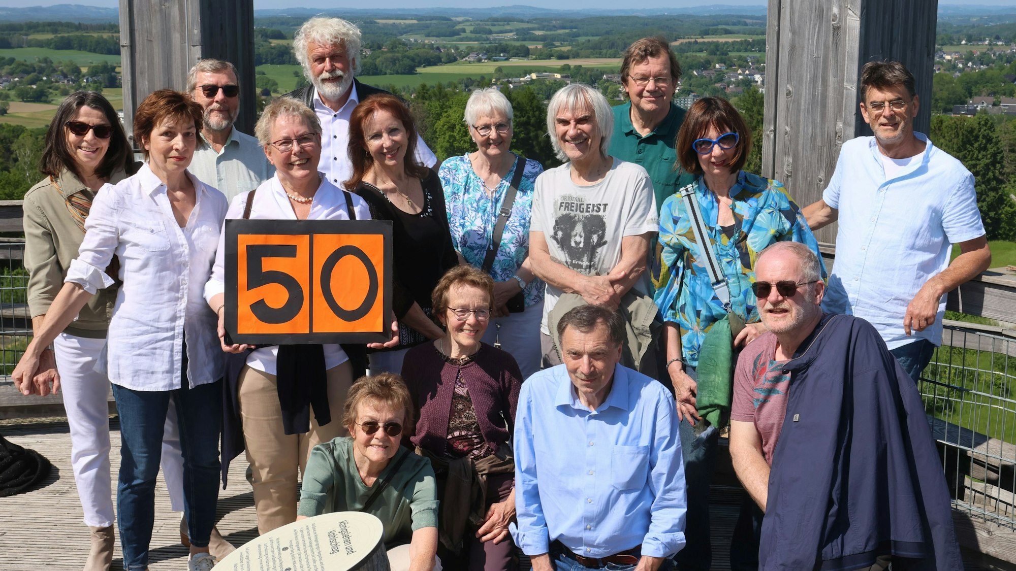 Abitreffen auf dem Turm des Erlebnisparks Panarbora.