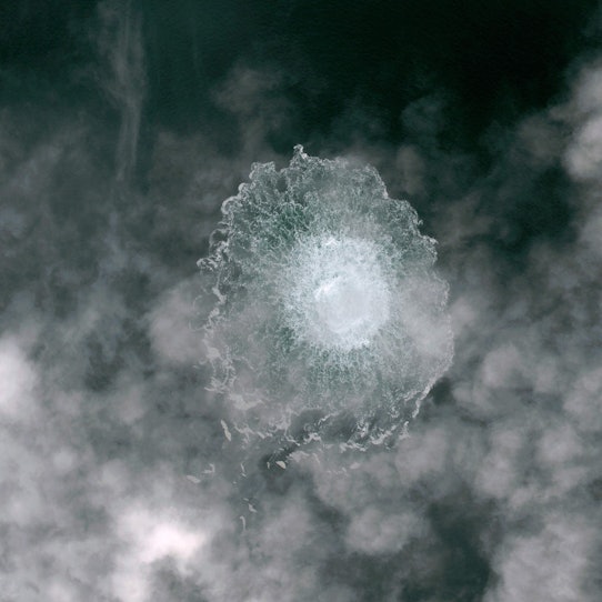 Das Nord Stream 1-Gasleck in der Ostsee, fotografiert von dem Satelliten Pléiades Neo.
