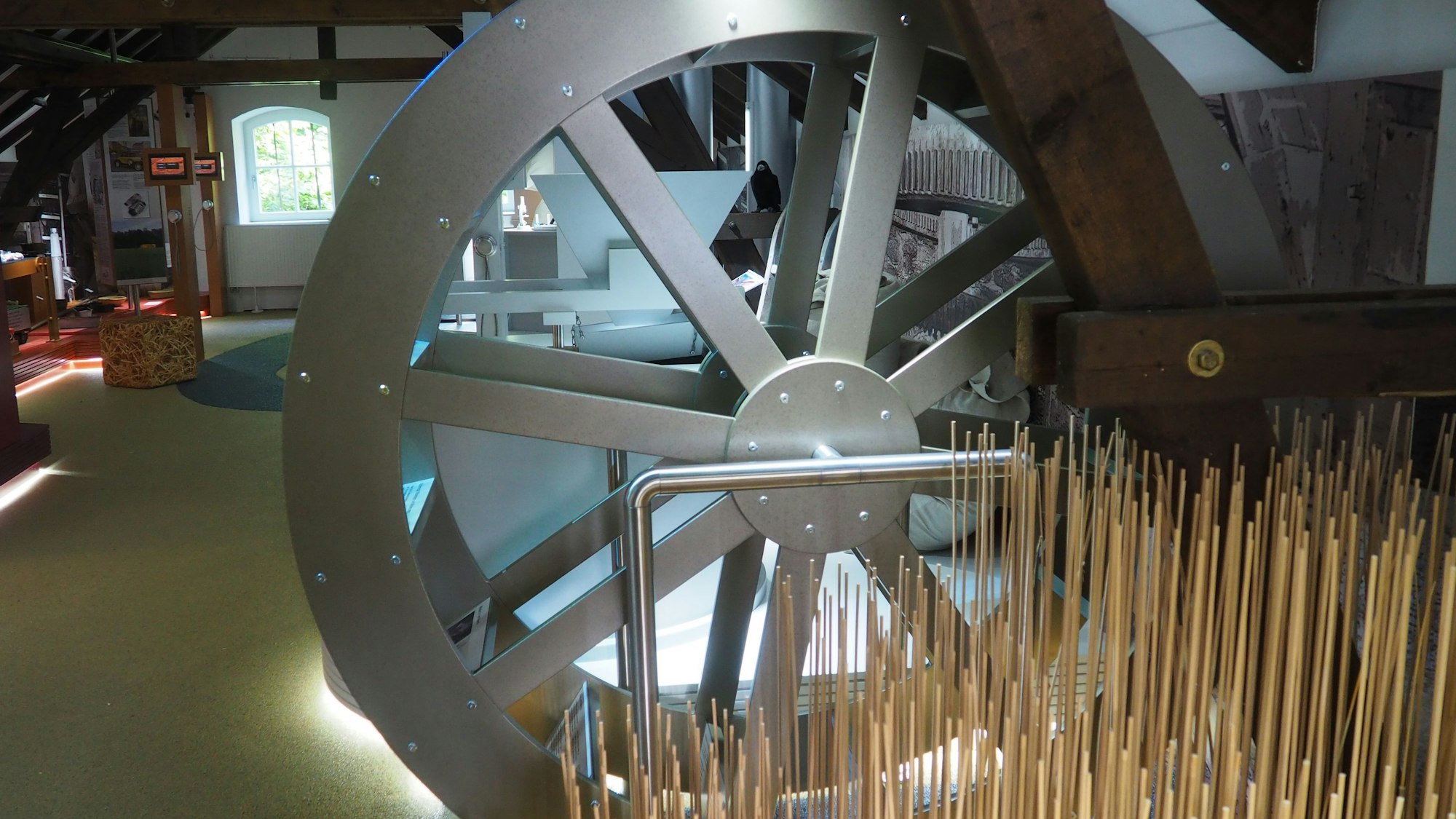 Moderne Mühle im Museum.