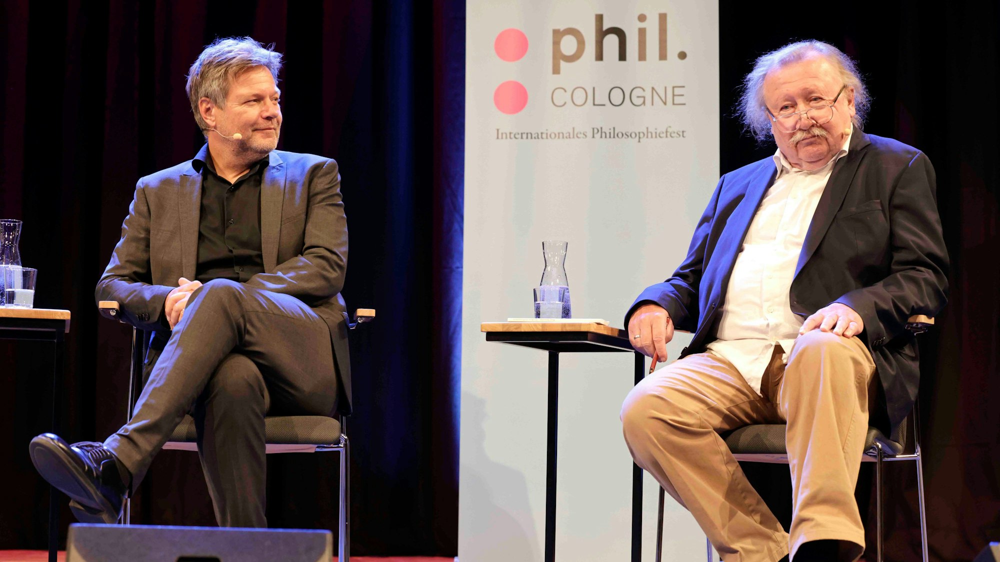 Schätzen sich durchaus: Robert Habeck (l.) und Peter Sloterdijk.