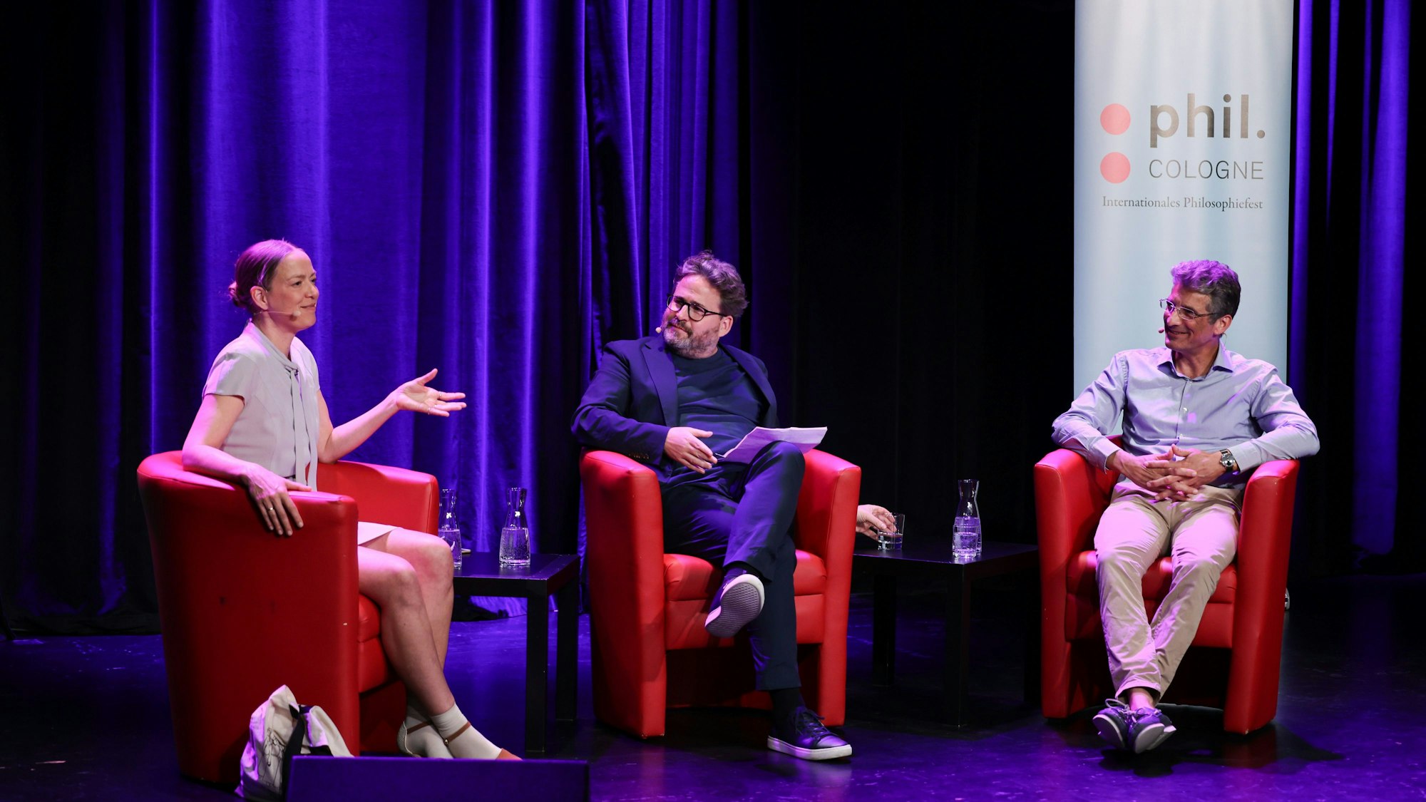 v.l. Mercedes Bunz, Wolfram Eilenberger und Antonio Krüger