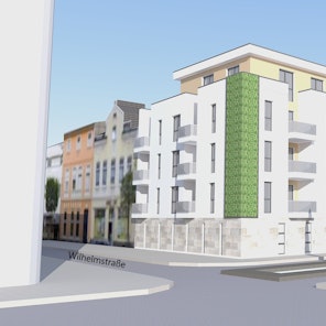 Die Visualisierung zeigt das geplante Mehrfamilienhaus an der Wilhelmstraße in Euskirchen.