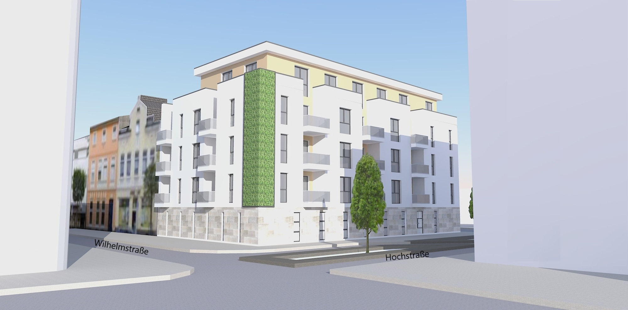 Die Visualisierung zeigt das geplante Mehrfamilienhaus an der Wilhelmstraße in Euskirchen.
