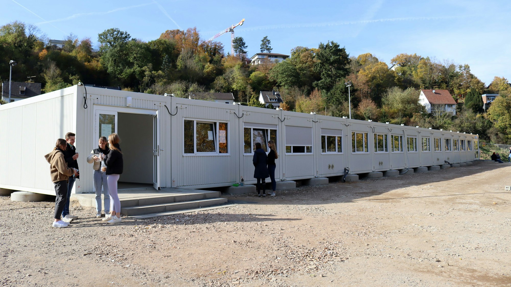 Die Schulcontainer am St.-Angela-Gymnasium.