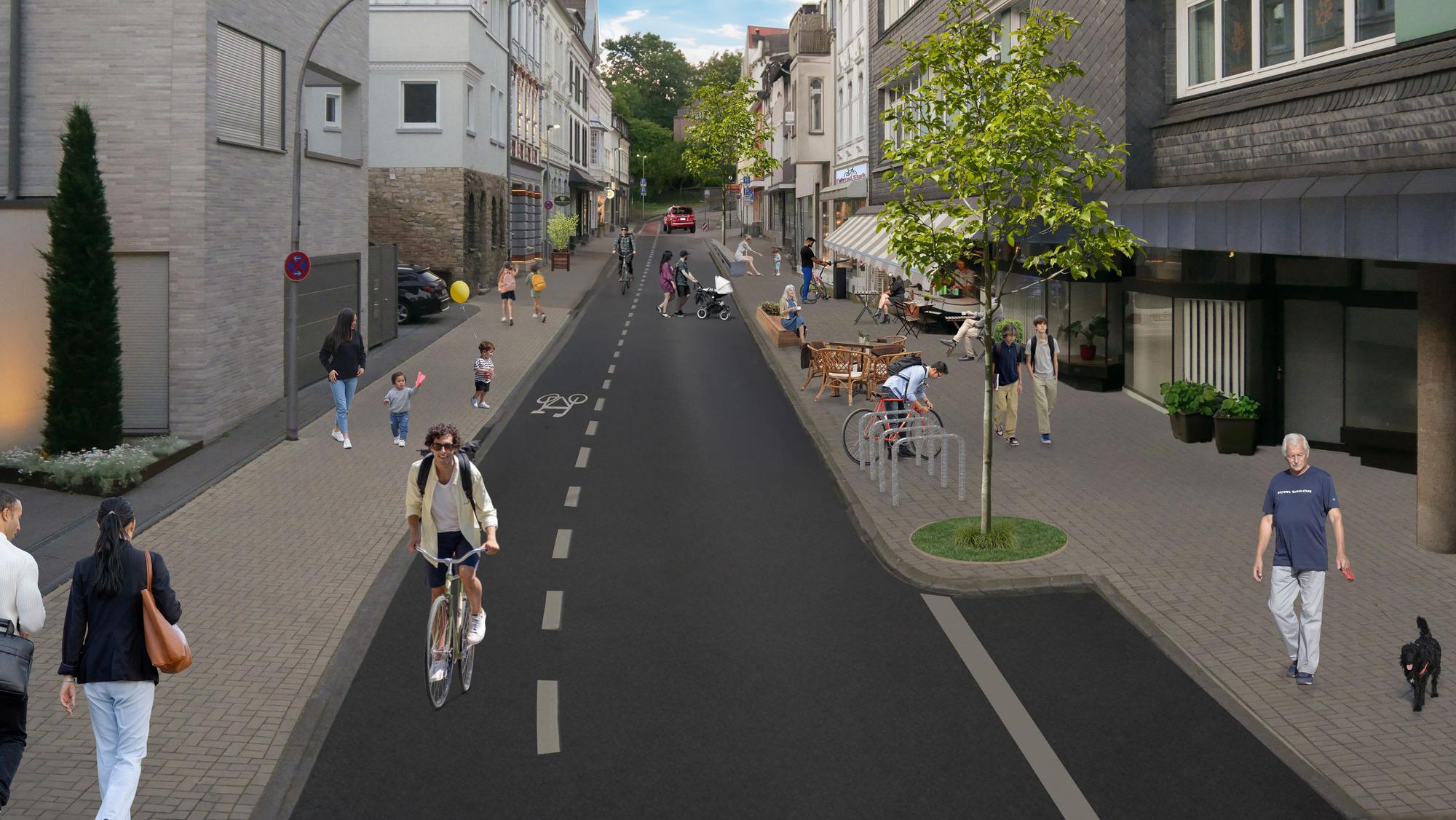 Das Foto zeigt eine mögliche Variante der umgestalteten Laurentiusstraße.