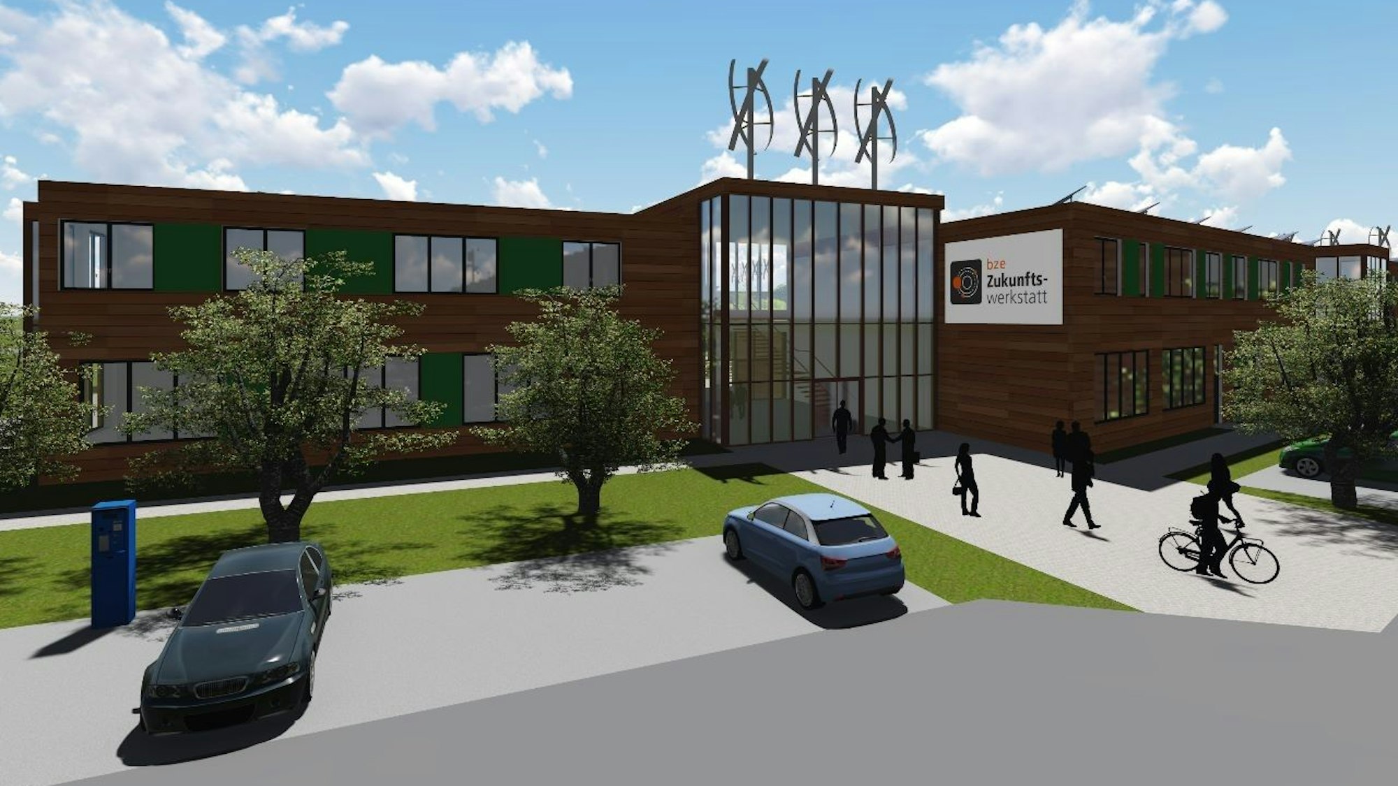 Das Bild zeigt eine Visualisierung des BZE an seinem neuen Standort in Euskirchen.