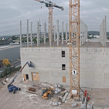 Die Baustelle des neuen Kunstdepots.