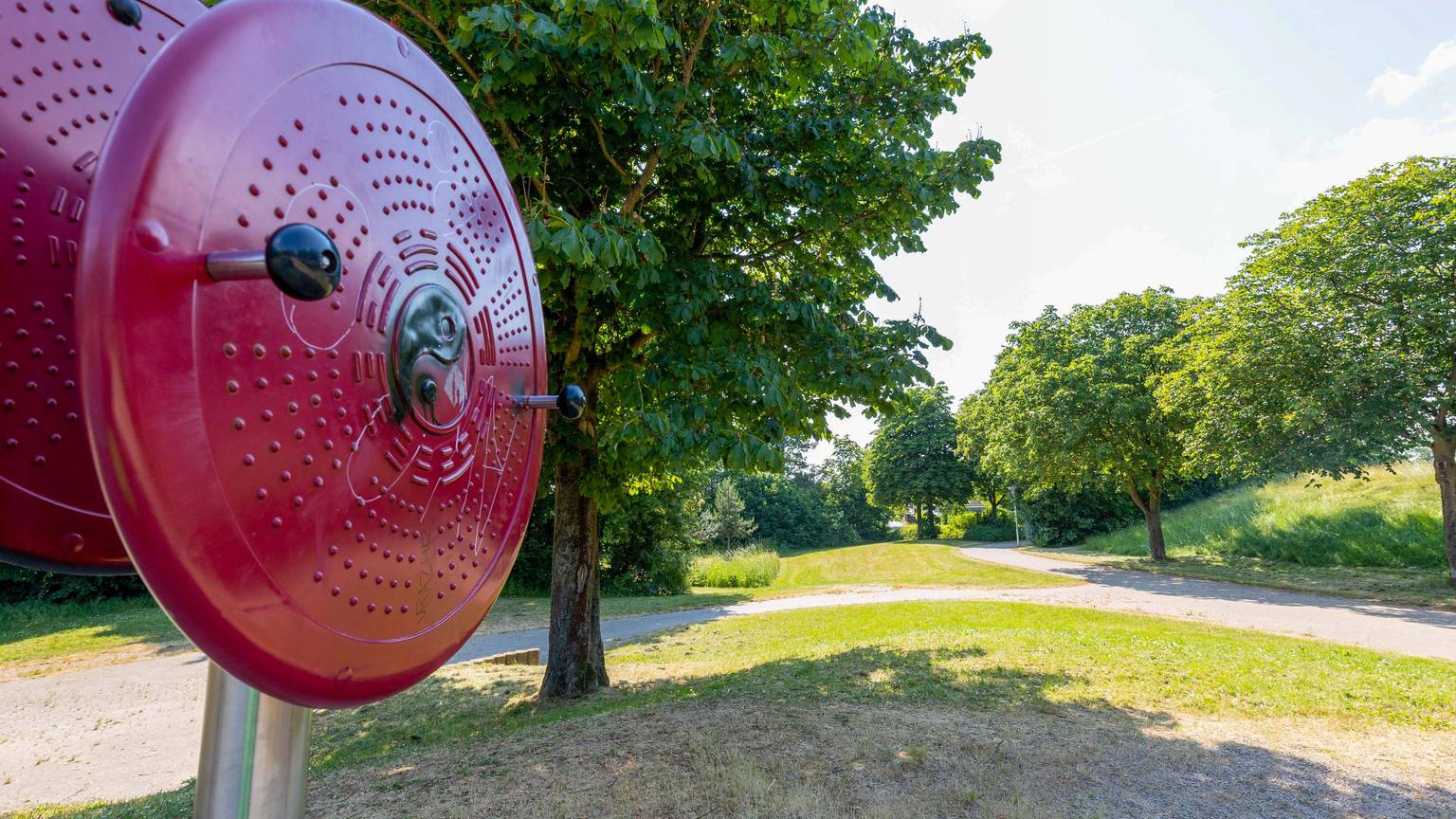 Die Fläche für den Bauwagen des Waldkindergartens zwischen dem Spielplatz Elserweg und der Wohnbebauung in Meckenheim.