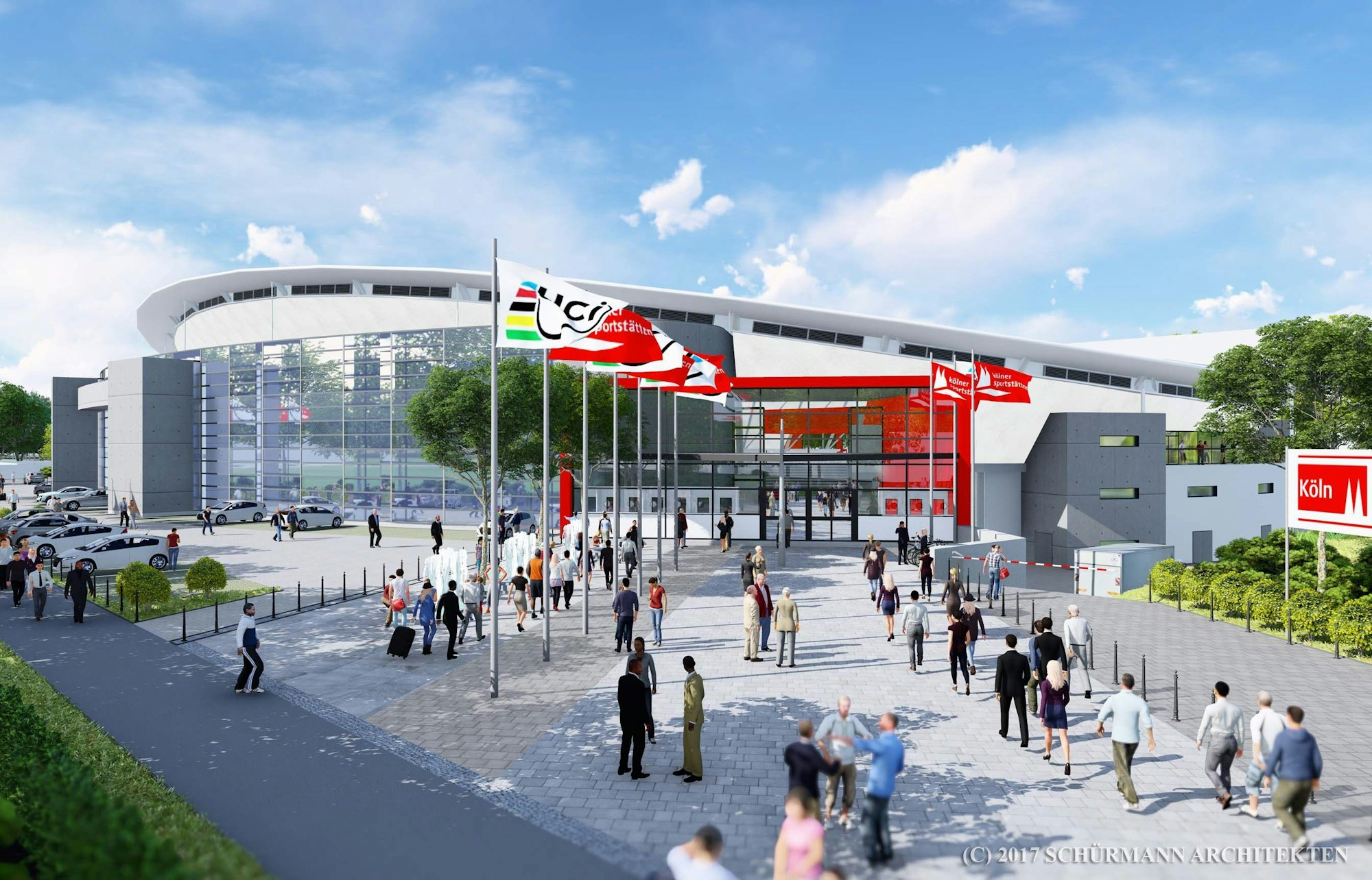 So soll die neue Albert-Richter-Radrennbahn in Müngersdorf aussehen.