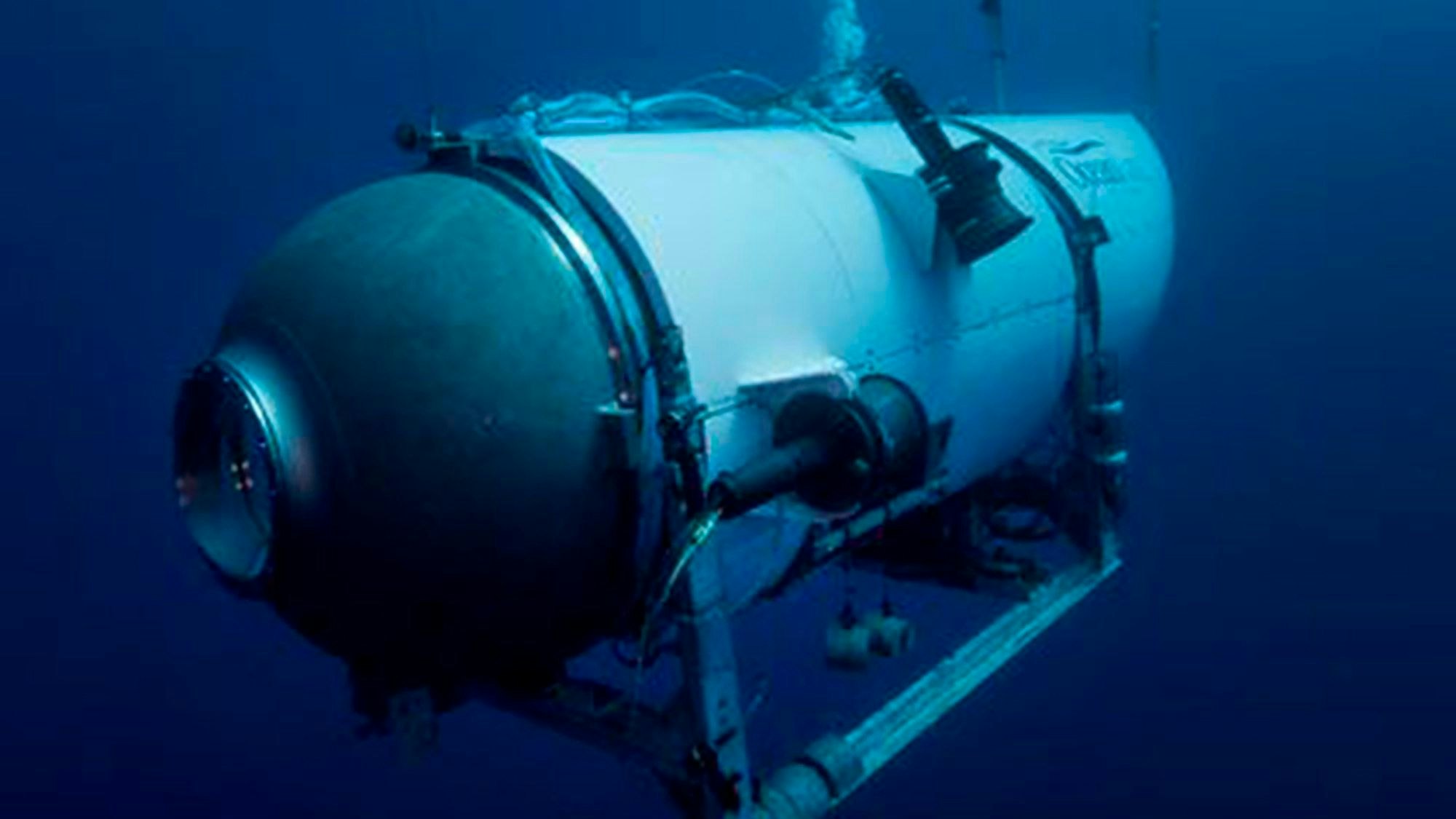 Das „Titan“-Tauchboot des Unternehmens Oceangate Expeditions. In der Nähe des „Titanic“-Wracks im Atlantik suchen Rettungskräfte nach fünf Vermissten in dem verschollenen Boot.