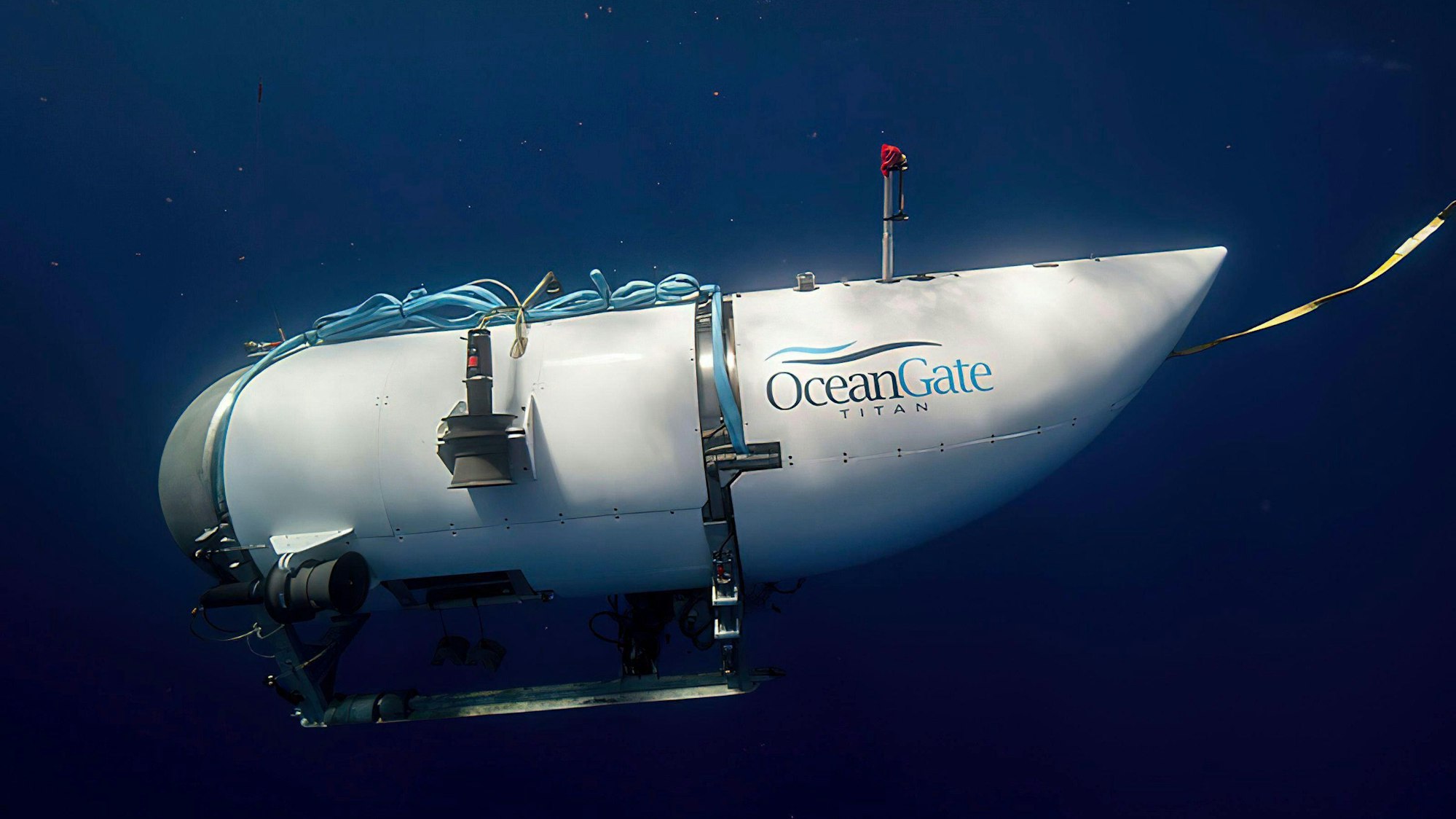 Dieses undatierte von OceanGate Expeditions zur Verfügung gestellte Foto zeigt das Tauchboot „Titan“ des Unternehmens OceanGate Expeditions.
