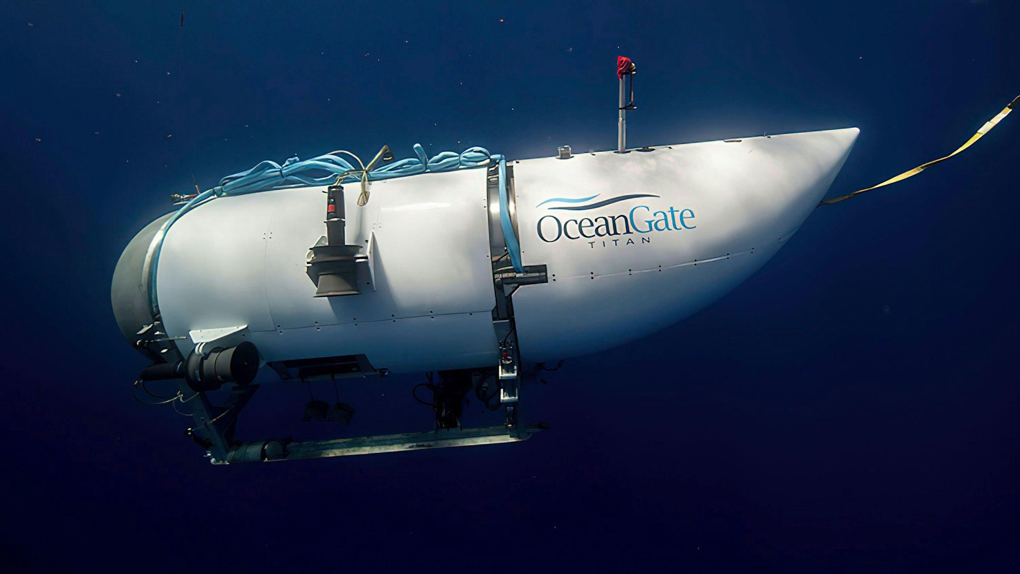 Das von OceanGate Expeditions zur Verfügung gestellte Foto zeigt das Tauchboot „Titan“, das verunglückt ist.