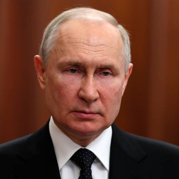 Wladimir Putin, Präsident von Russland, während seiner Ansprache an die Nation. Er äußerte sich am Samstag (24. Juni) zum bewaffneten Aufstands des Chefs der Söldnerarmee Wagner, Jewgeni Prigoschin.