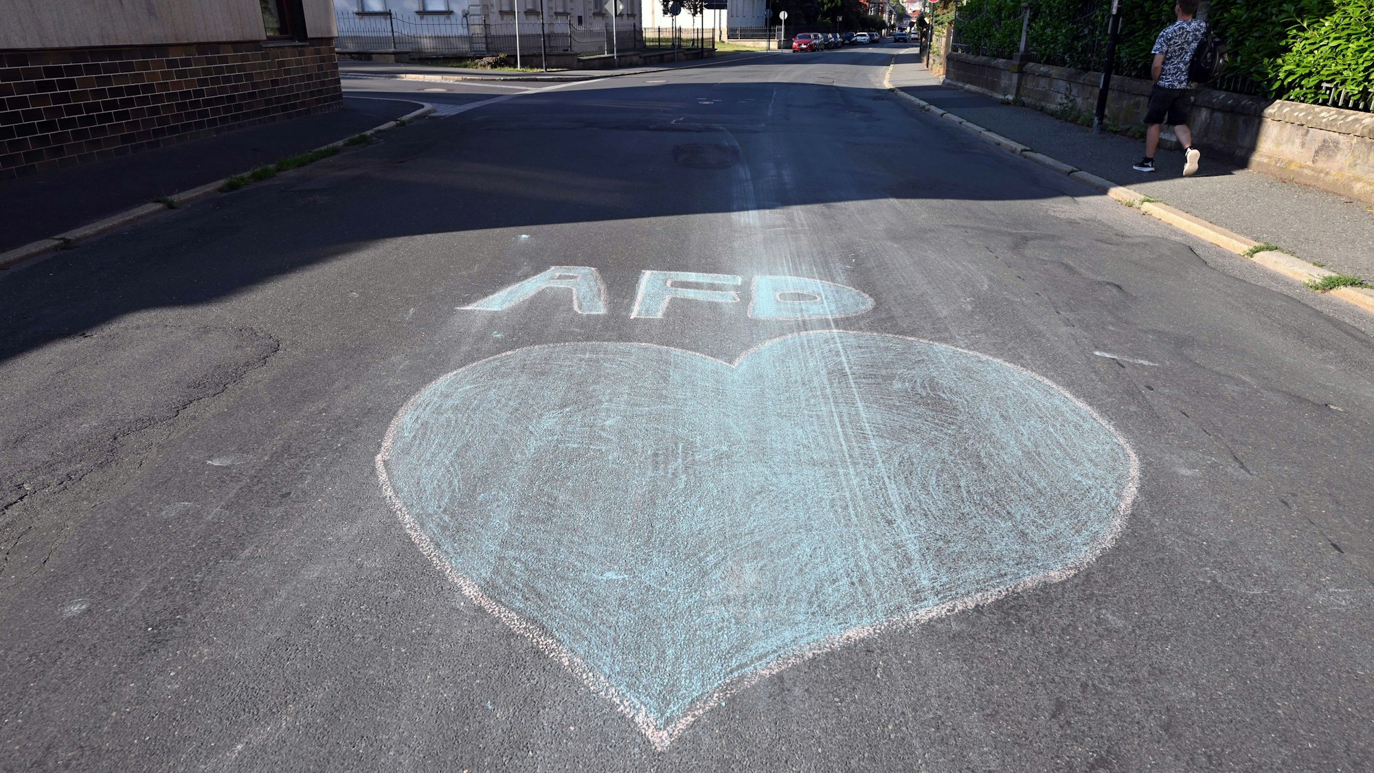Sonneberg: Ein Herz für die AfD auf einer Sonneberger Straße