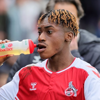 1.FC Köln U19 vs. FSV Mainz 05 U19, A Junioren Bundesliga, Halbfinal Rückspiel um die Deutsche Meisterschaft, Justin Diehl (1.FC Köln), 14.04.2023, Bild: Herbert Bucco