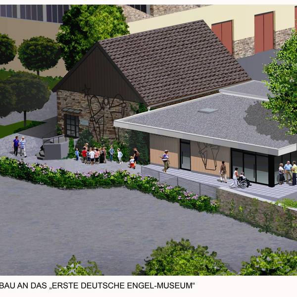 Eine Grafik vom geplanten Anbau ans Engel-Museum in Engelskirchen.