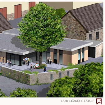 Eine Grafik vom geplanten Anbau ans Engel-Museum in Engelskirchen.