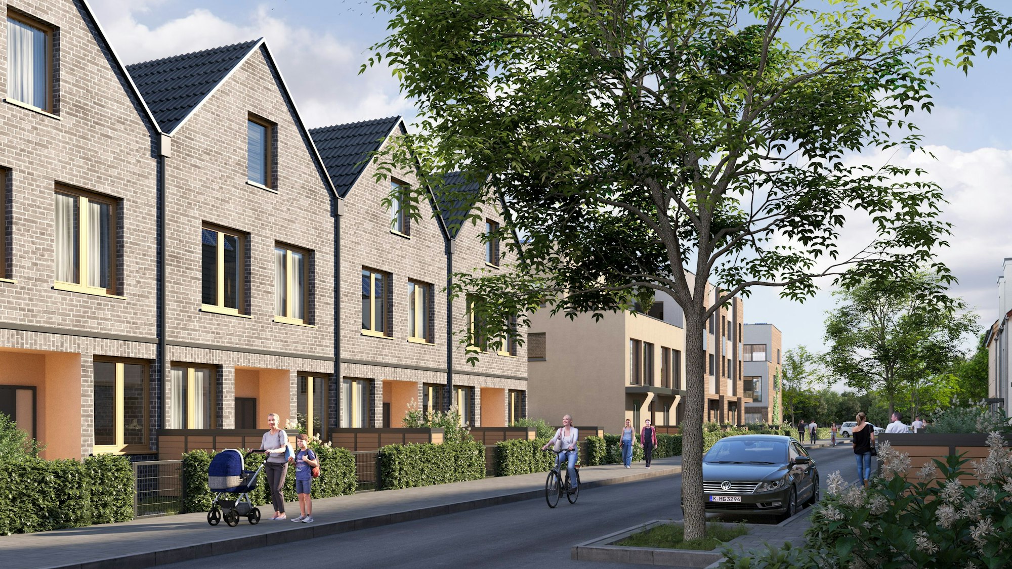 Eine Visualsierung zeigt die geplanten Einfamilienhäuser.