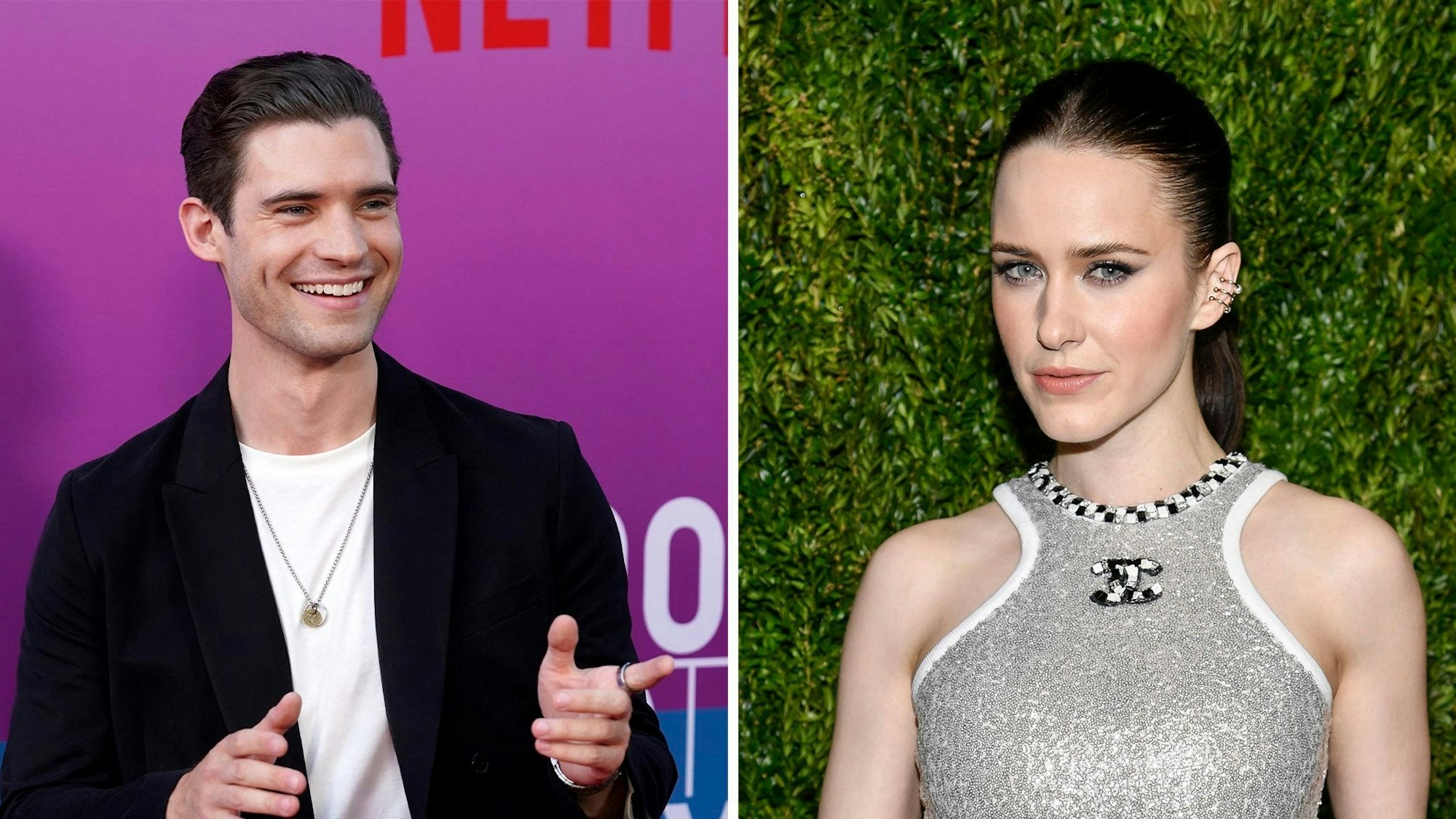 David Corenswet und Rachel Brosnahan (r).