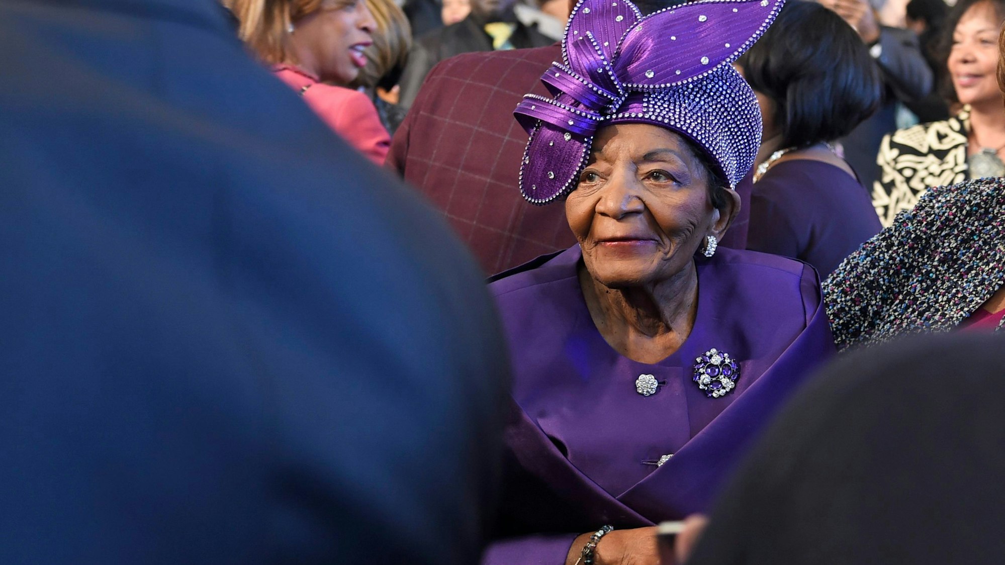 Christine King Farris steht nach dem Martin Luther King, Jr. Annual Commemorative Service, 21. Januar 2019, in Atlanta.