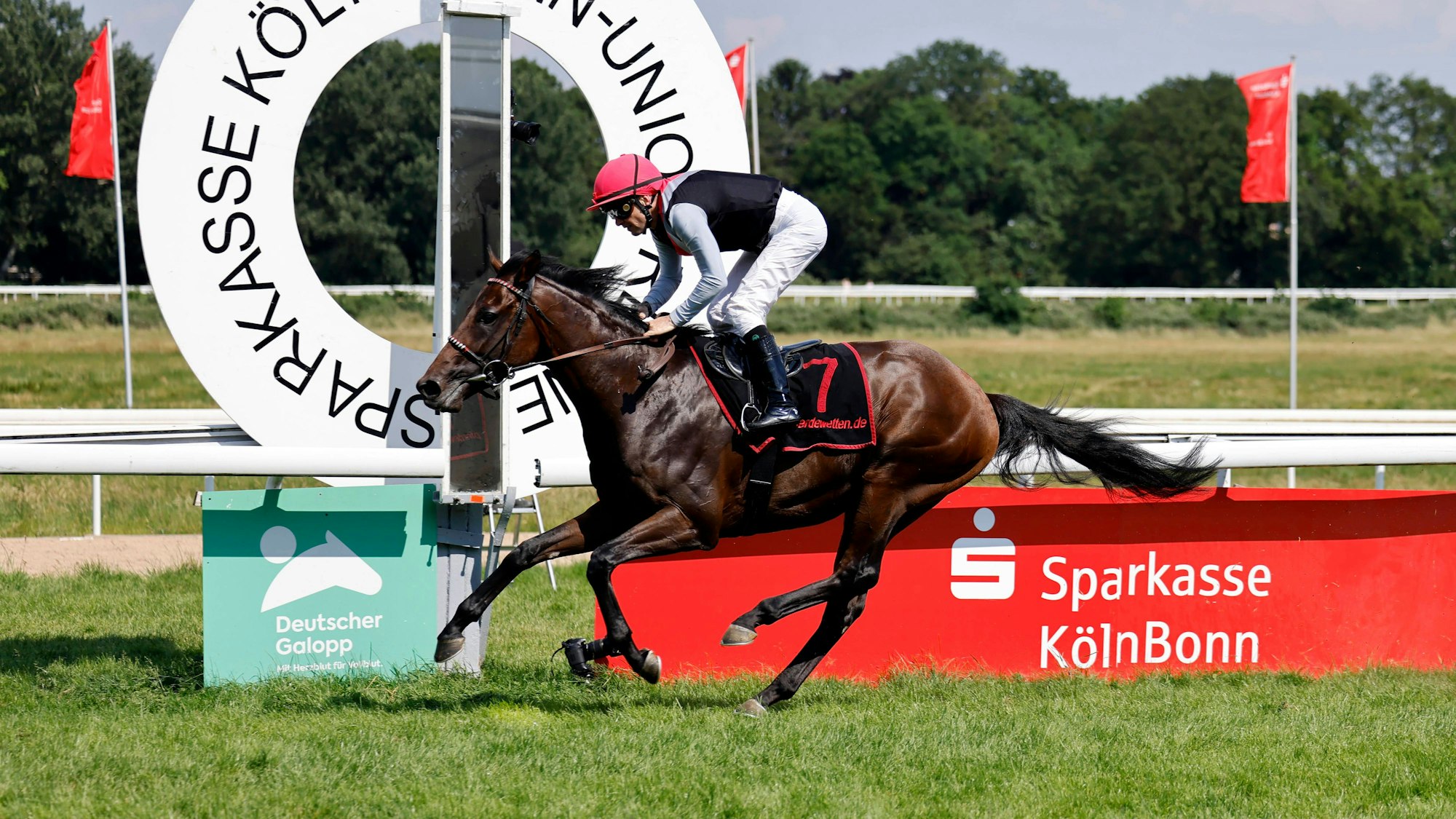 Jockey Jozef Bojko auf Straight Gestüt Karlshof