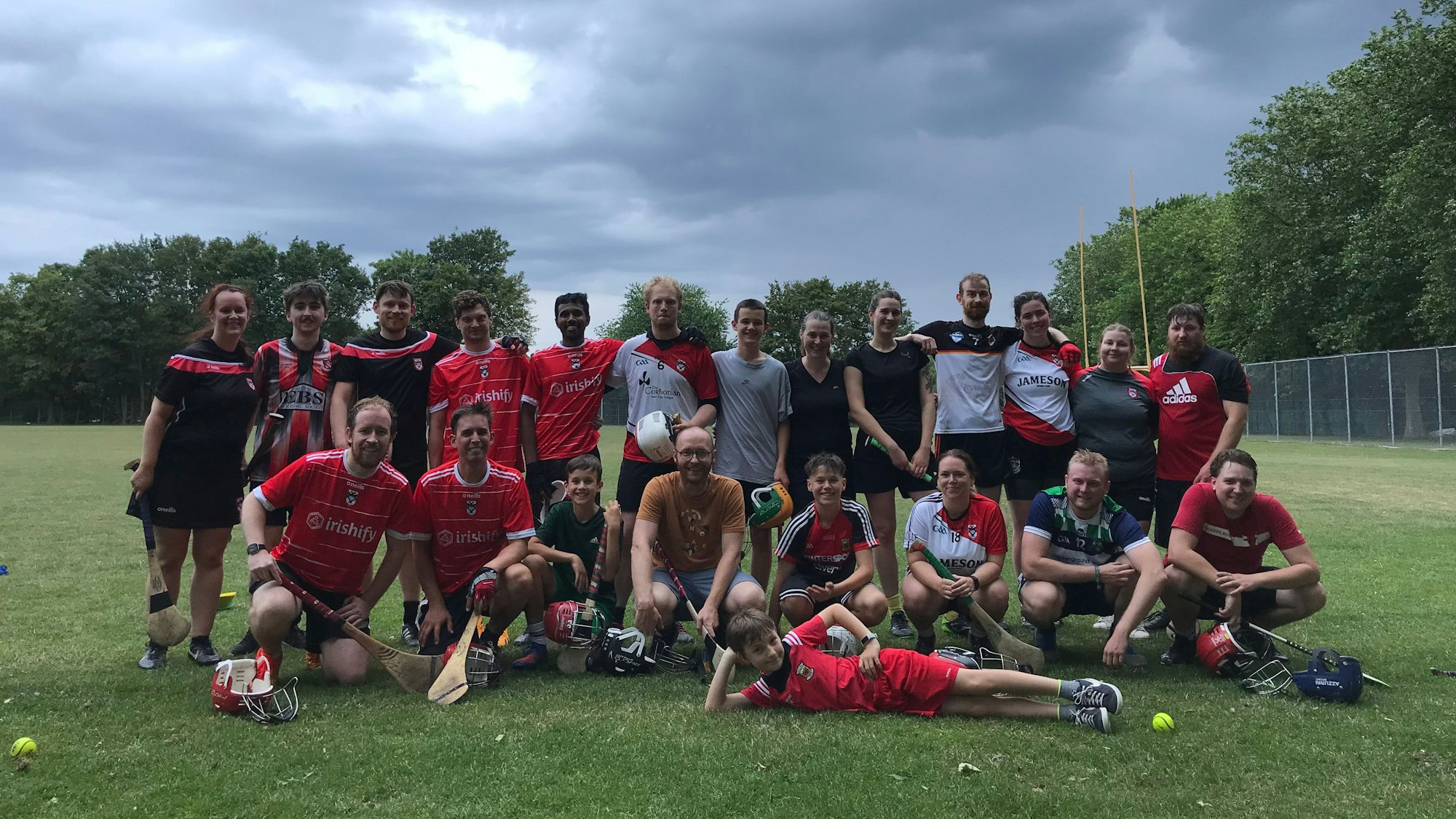 Das Team der Cologne Celtics nach dem Training beim Mannschaftsfoto.