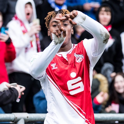 DFB Pokal der Junioren Halbfinale, 1. FC Koeln U19 - Hertha BSC Berlin U19 Jubel zum 1:0 durch Justin Diehl 1. FC Koeln U19, 11 DFB Pokal der Junioren Halbfinale, 1. FC Koeln U19 - Hertha BSC Berlin U19, Koeln, Franz-Kremer-Stadion Copyright: xBEAUTIFULxSPORTS/Wunderlx