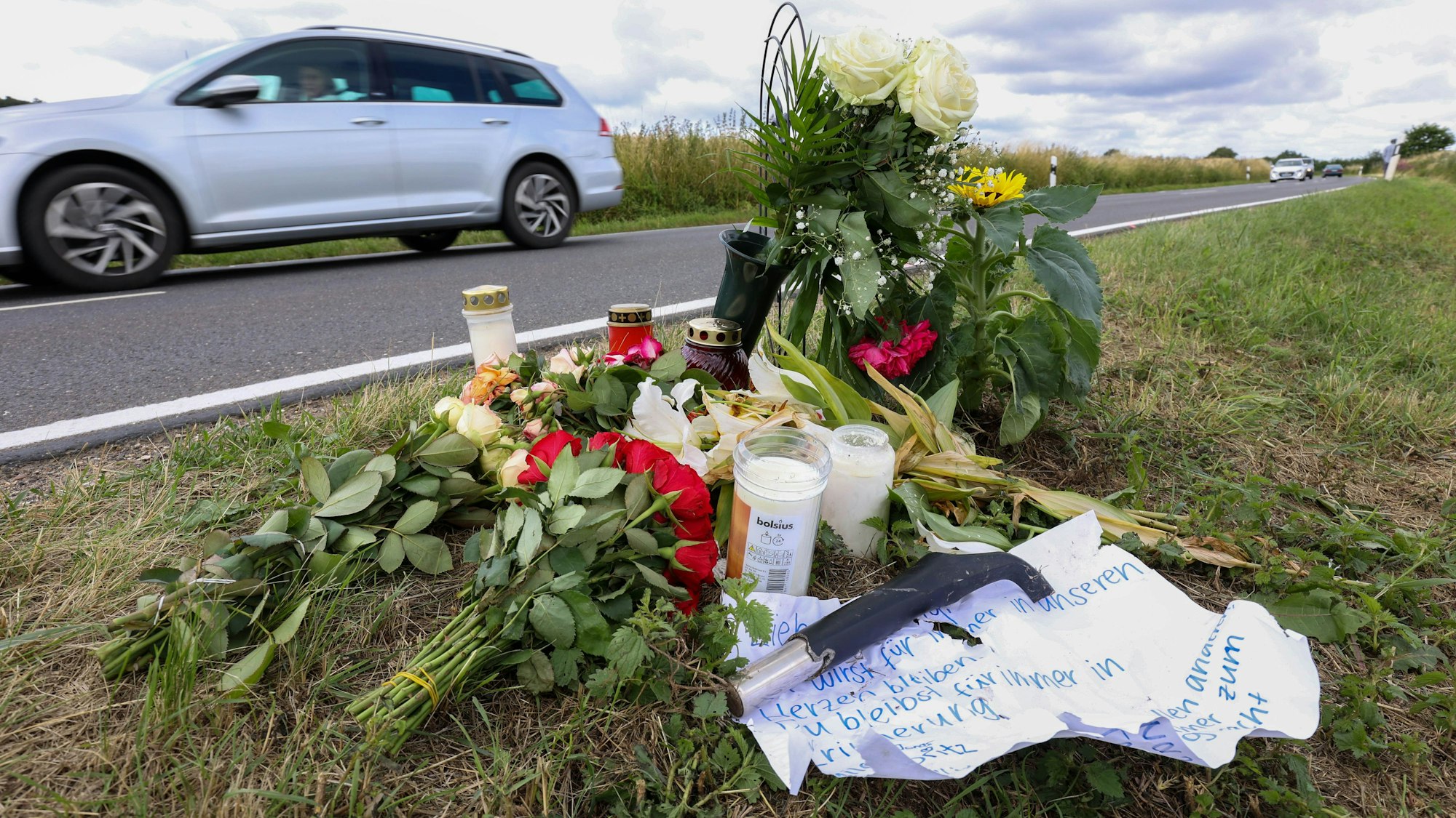 Die Unfallstelle an der K57 in Wachtberg zwischen Gimmersdorf und Villip.