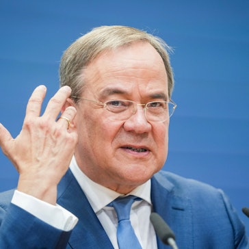 Armin Laschet, Unions-Kanzlerkandidat, CDU-Bundesvorsitzender und Ministerpräsident von Nordrhein-Westfalen, stellt nach den Gremiensitzungen seiner Partei im Konrad-Adenauer-Haus das CDU-"Sofortprogramm" für die Bundestagswahl vor. +++ dpa-Bildfunk +++