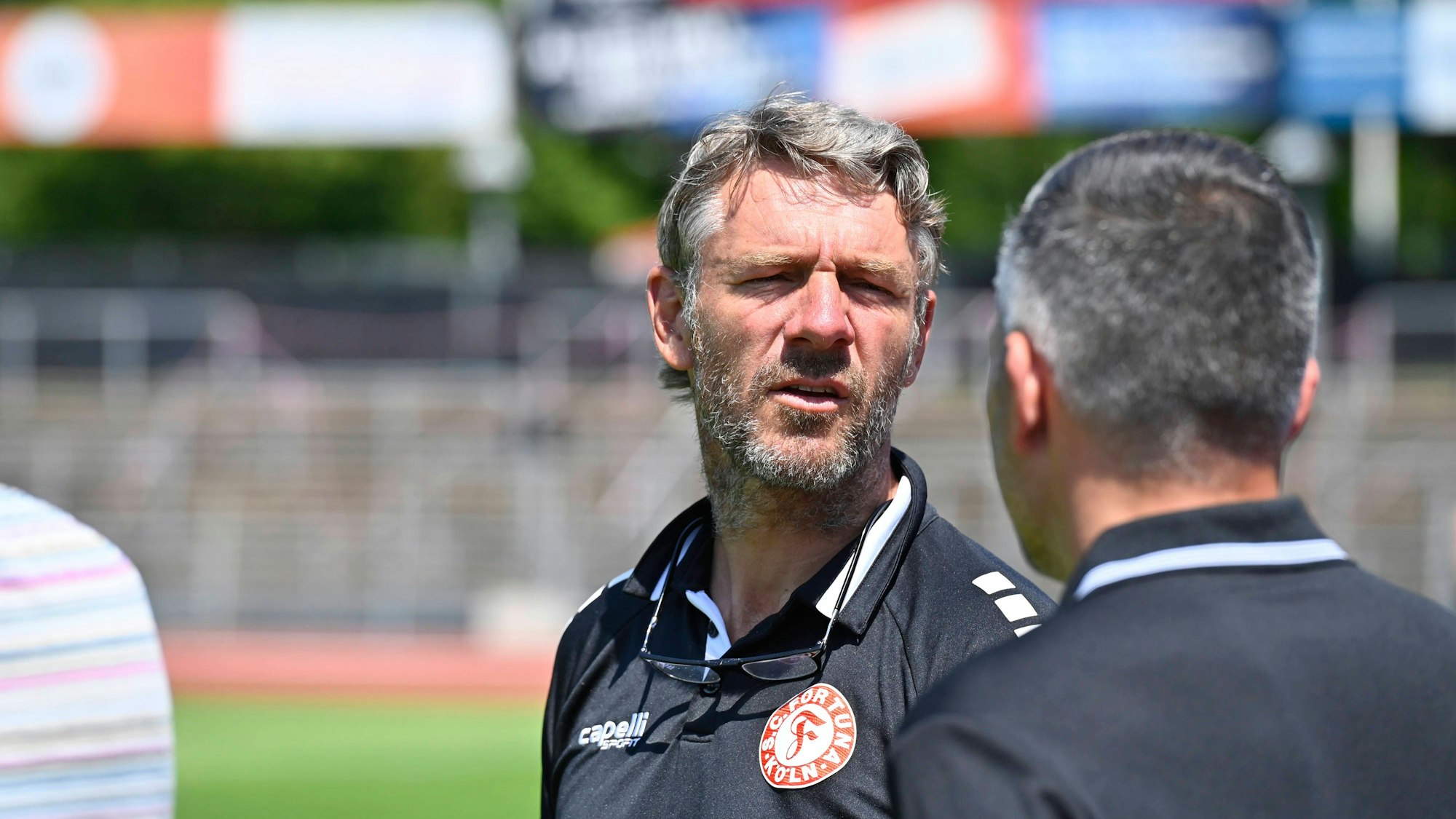 GER, Regionalliga West, Fort. Köln vs. Wuppertaler SV Testspiel / 24.6.2023, Fort. Köln vs. Wuppertaler SV Köln ,Südstadion , GER, Regionalliga West, Testspiel, DFB- Regionalliga West regulations prohibit any use of photographs as image sequences and/or quasi-video im Bild Trainer Markus von Ahlen  Fort. Köln  im grespäch Trainer Frank Carstens  GWD Minden  Sportlichen Leiter Gaetano Manno  Wuppertaler SV. *** GER, Regionalliga West, Fort Köln vs Wuppertaler SV Testspiel 24 6 2023, Fort Köln vs Wuppertaler SV Köln ,Südstadion , GER, Regionalliga West, Testspiel, DFB Regionalliga West regulations prohibit any use of photographs as image sequences and or quasi video in the picture Trainer Markus von Ahlen Fort Köln im grespäch Trainer Frank Carstens GWD Minden Sportlicher Leiter Gaetano Manno Wuppertaler SV NordphotoxGmbHx/xFreund nph00018