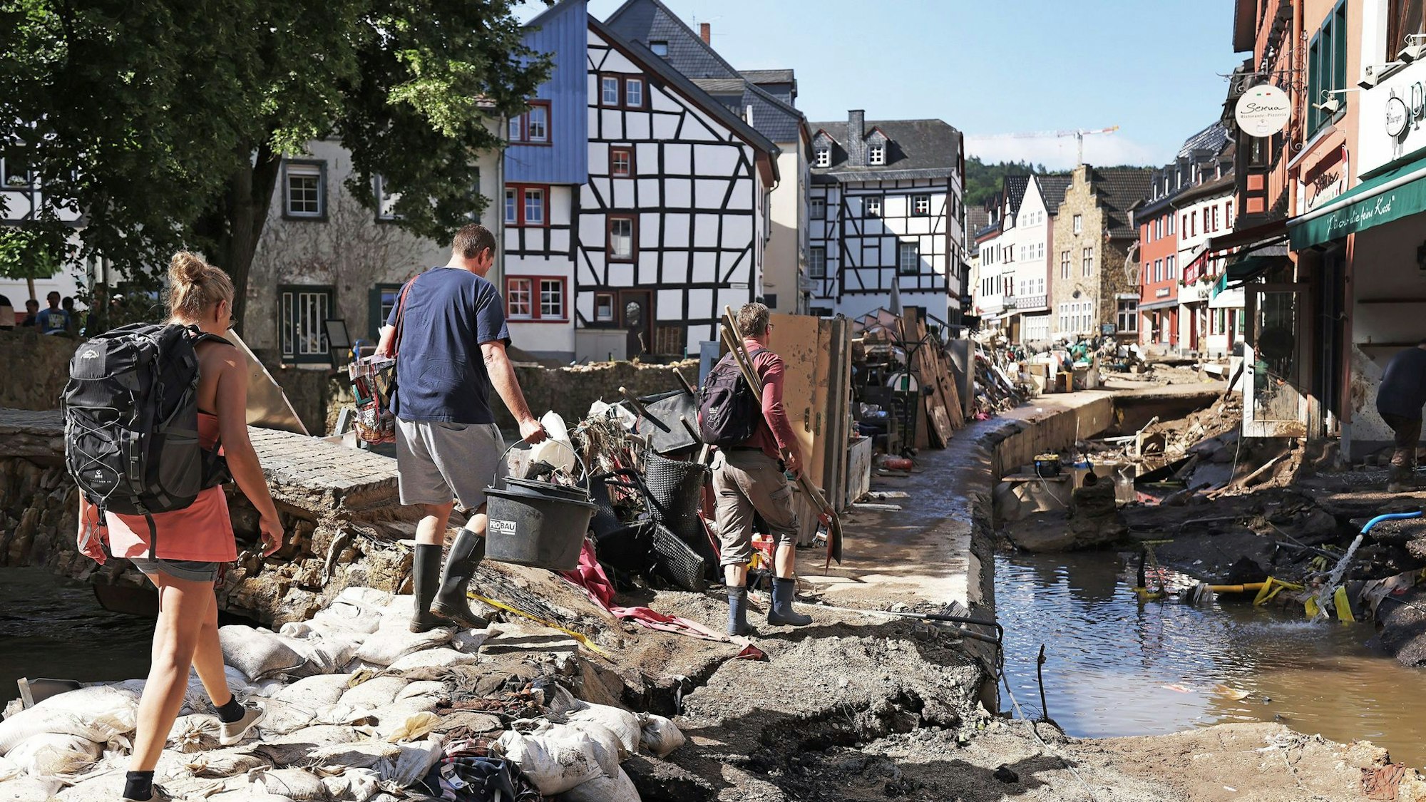 Starke Verwüstungen hatte das Hochwasser in Bad Münstereifel angerichtet.