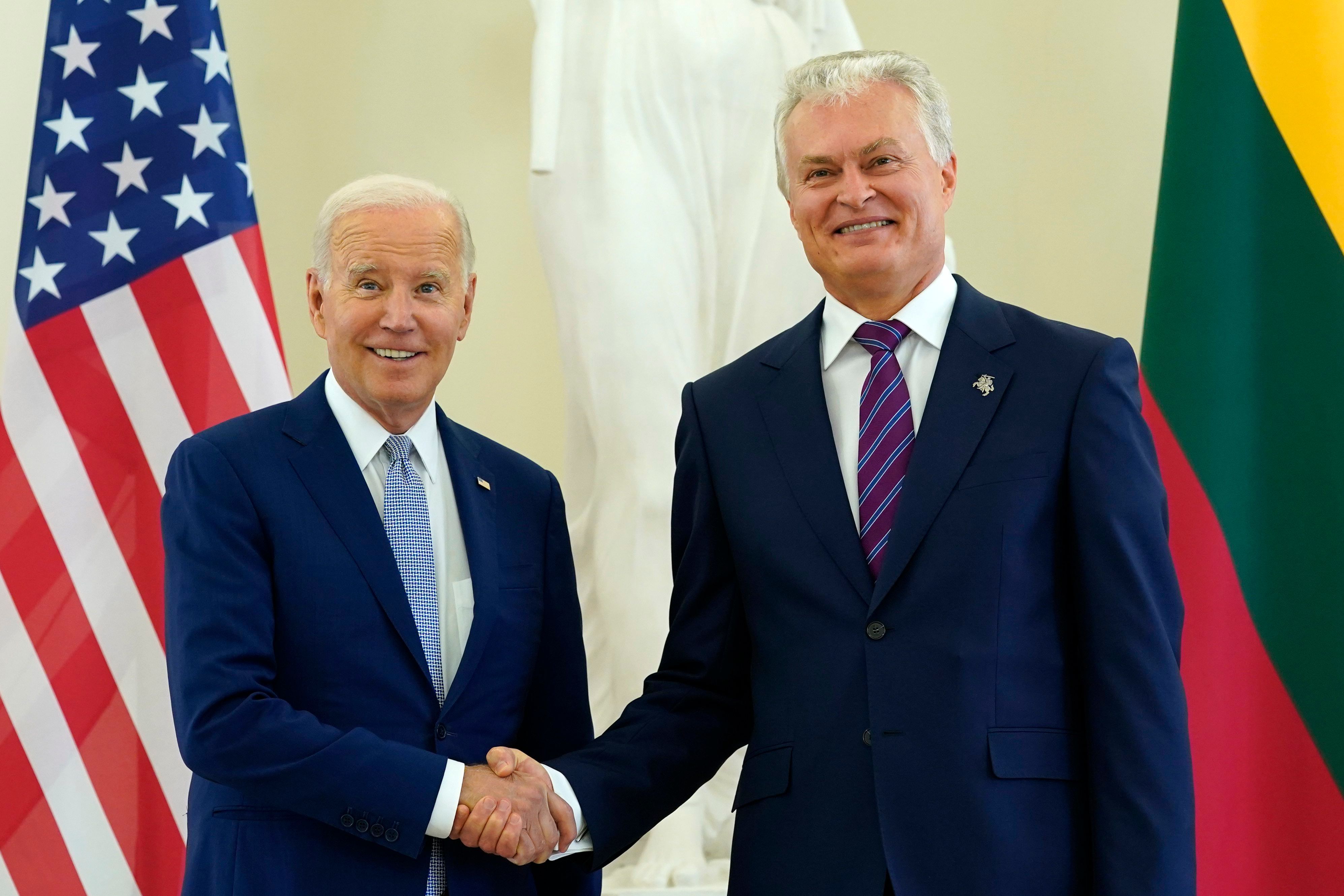 US-Präsident Joe Biden (links), hier mit Litauens Präsident Gitanas Nauseda beim Nato-Gipfel in Vilnius.