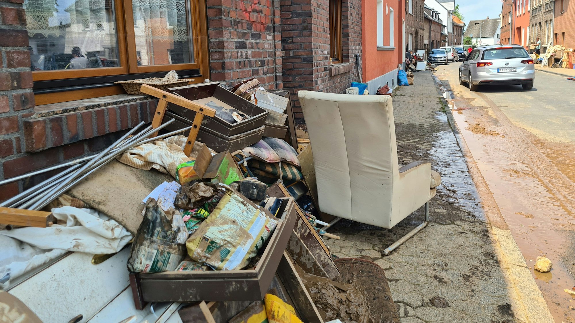 Die Verwüstungen nach der Flut in Blessem.