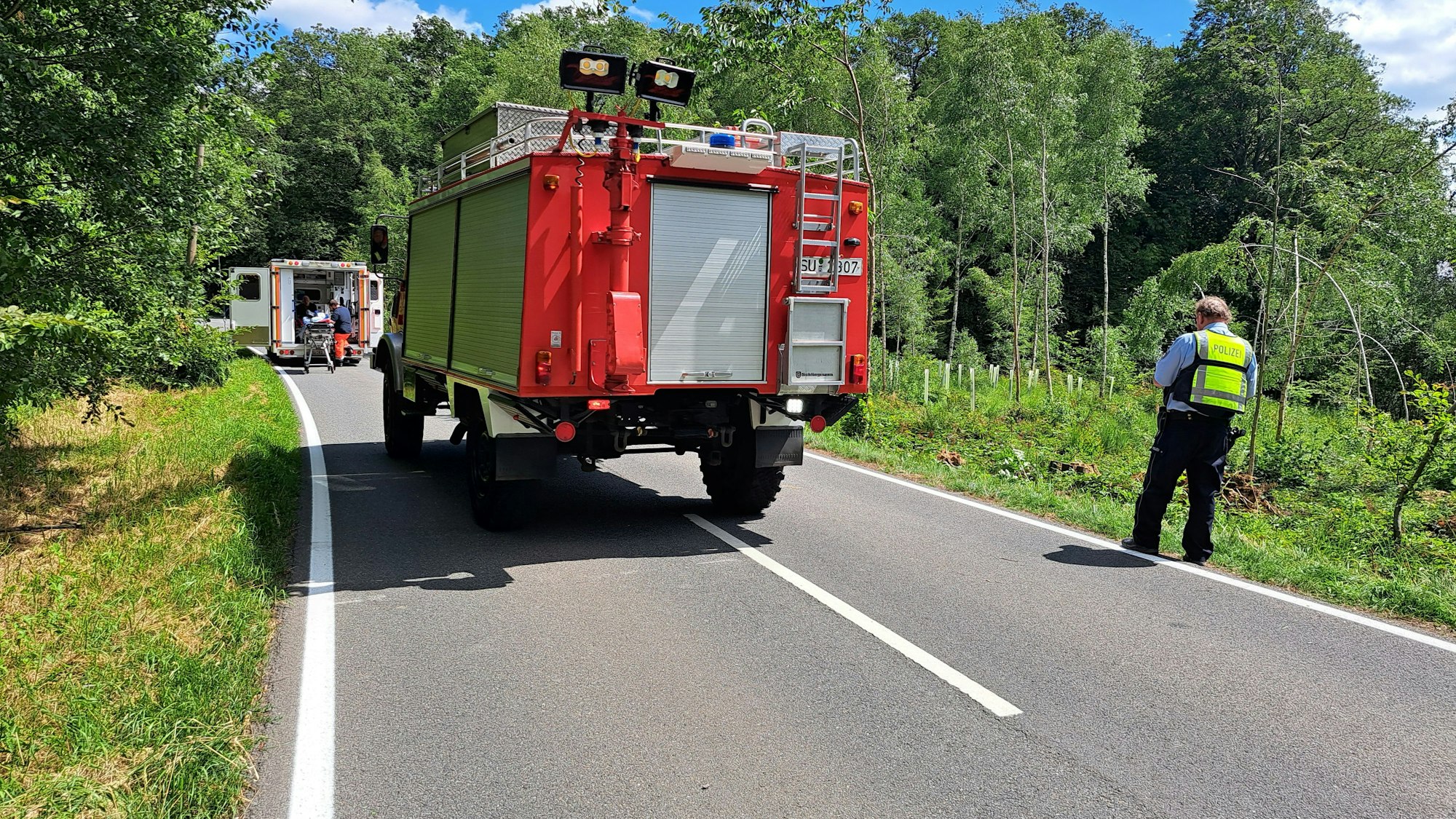 Bei einem Unfall auf der Nümbrechter Straße (K55) in Ruppichteroth ist am Sonntag, 16. Juli 2023 ein Motorradfahrer tödlich verunglückt.