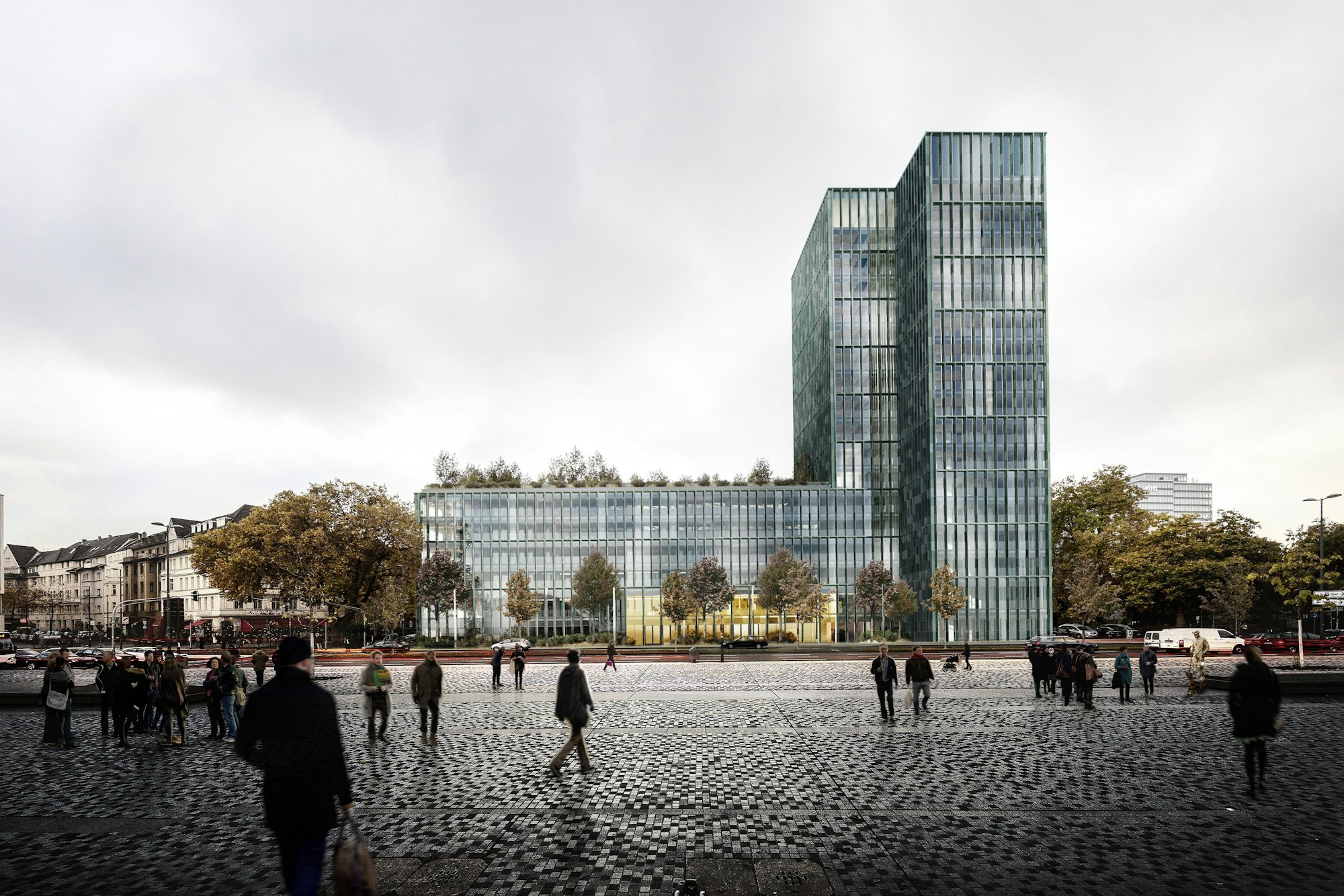 Der Turm des L-förmigen Glasbaus am Deutzer Ottoplatz soll fast 70 Meter in die Luft ragen.