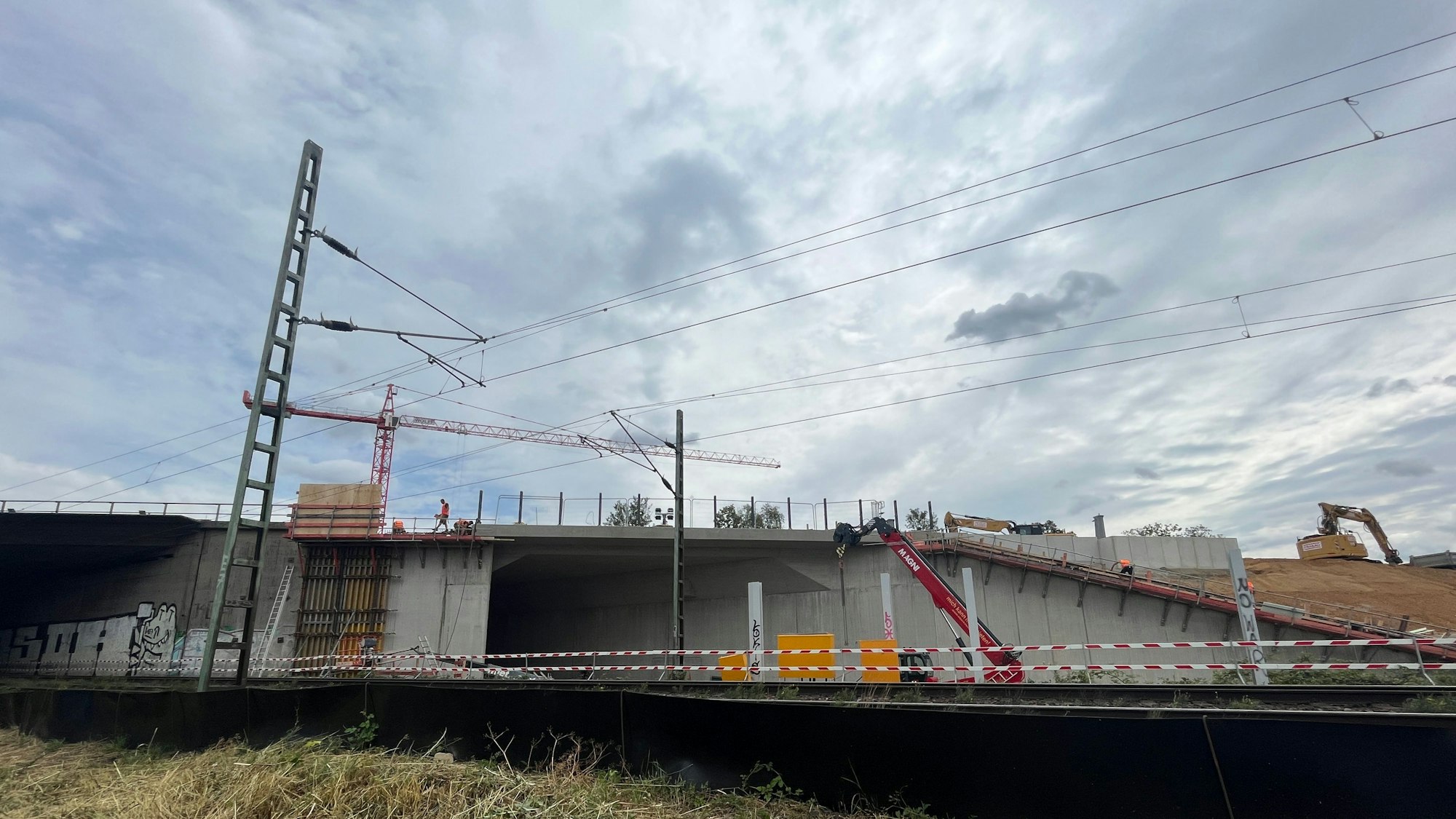Die Baustelle an der A 59 bei Vilich-Müldorf.