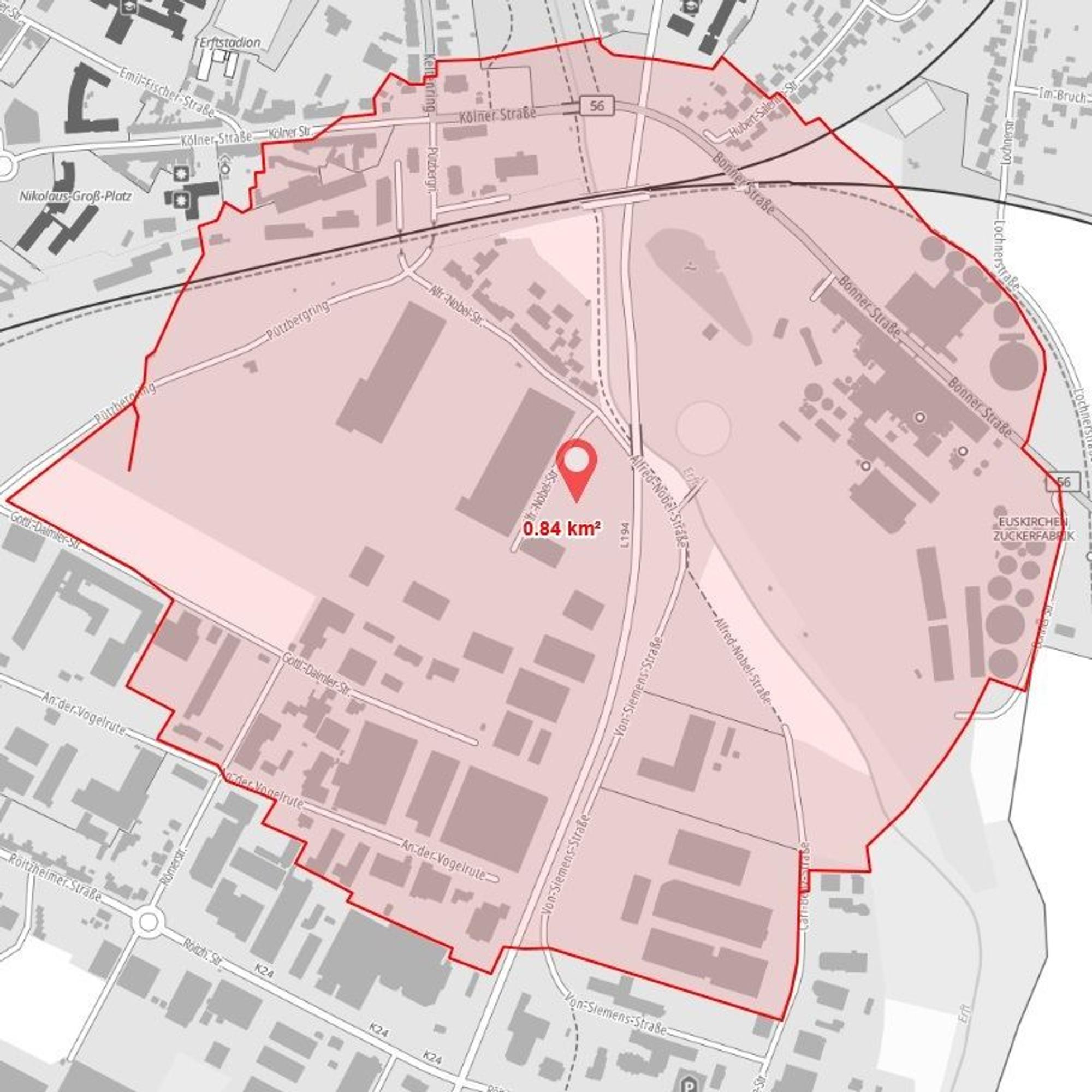 Karte der Stadt Euskirchen.