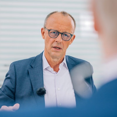 Der CDU-Vorsitzende Friedrich Merz im Sommerinterview mit dem Fernsehsender ZDF.