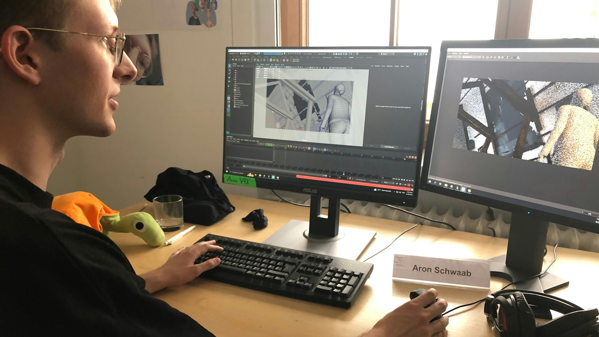 Aron Schwab ist für die visuellen Effekte zuständig.